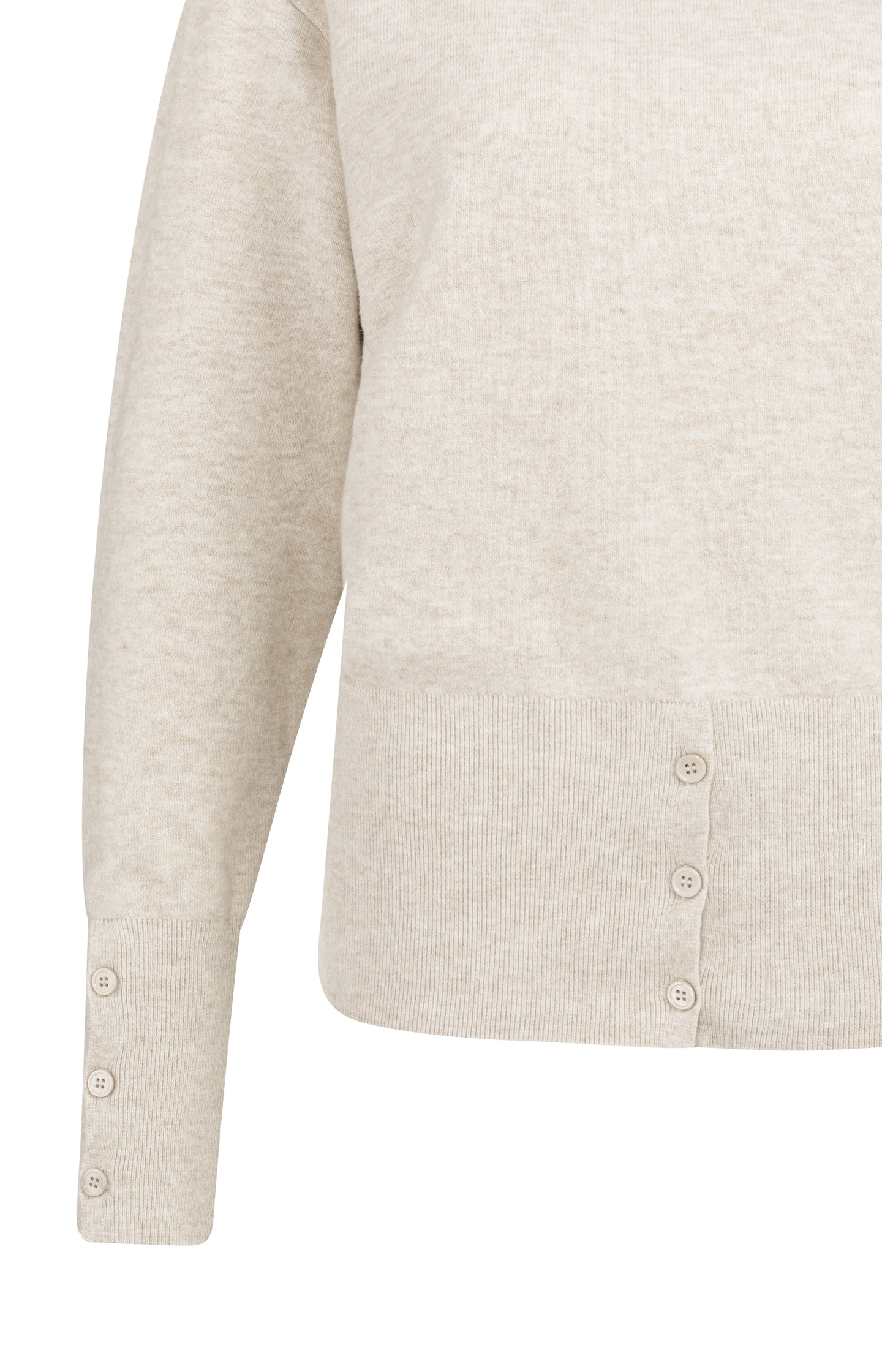 Knitted high neck sweater with button details