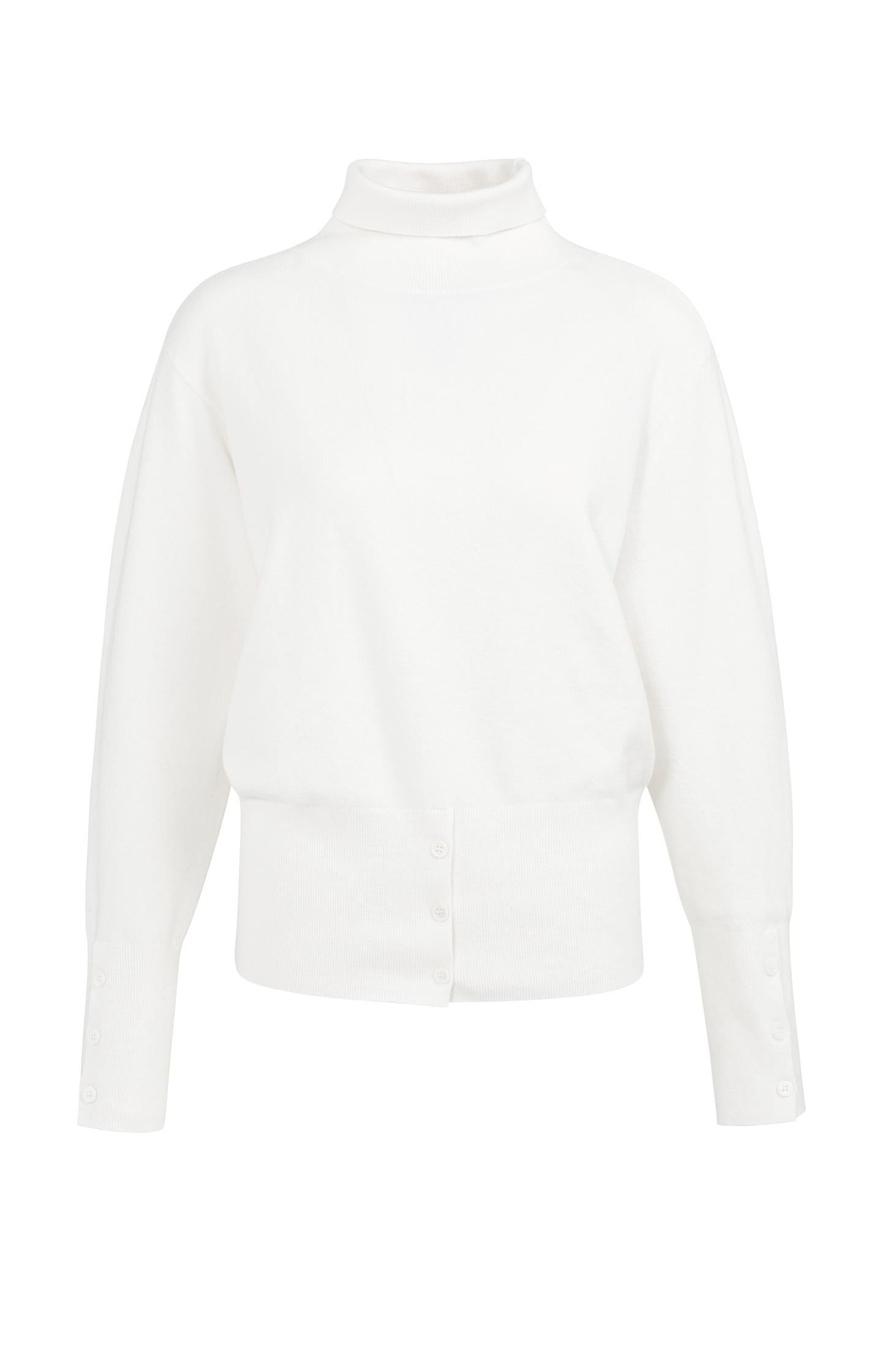 Knitted high neck sweater with button details - Type: product