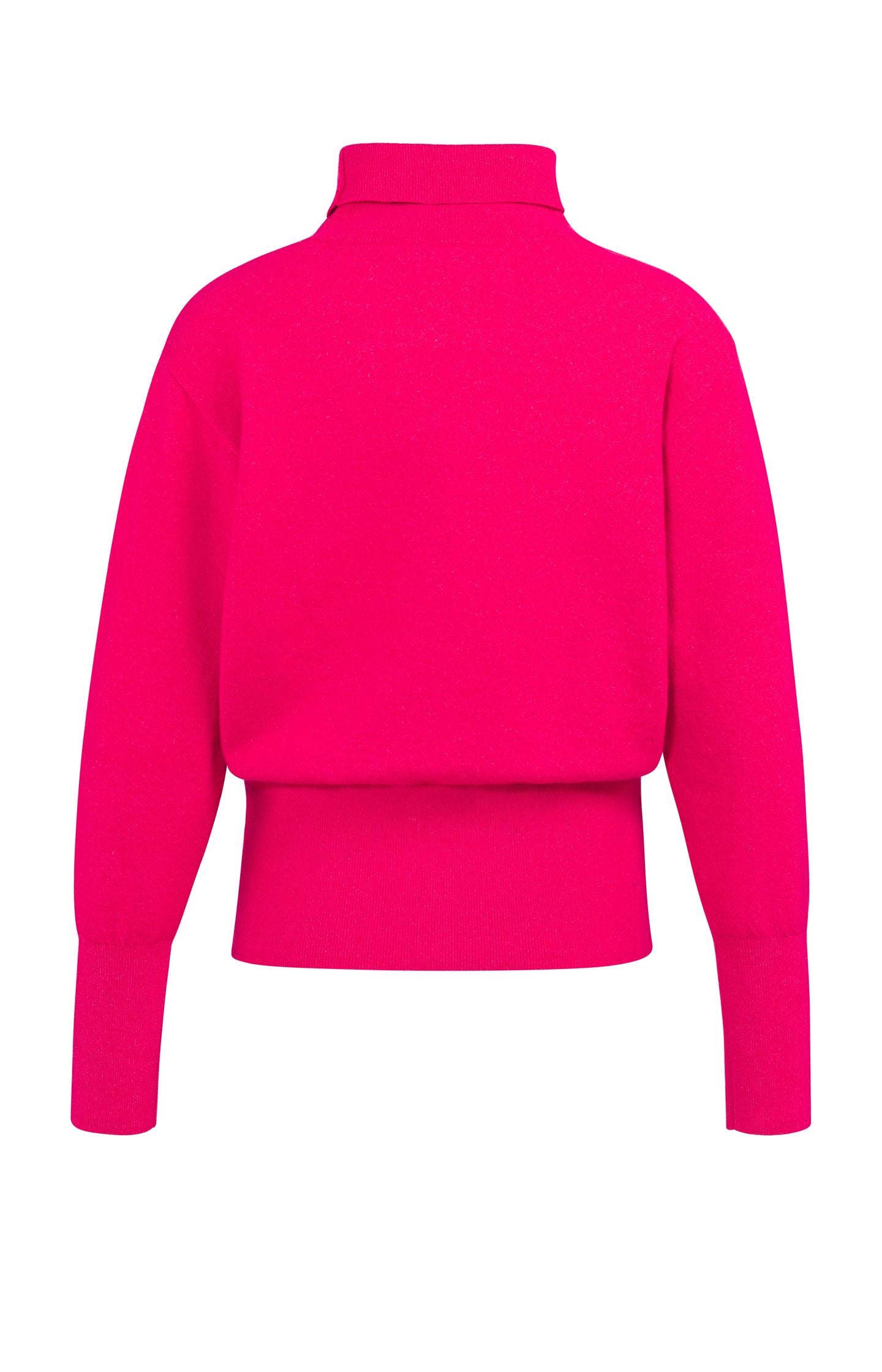 Knitted high neck sweater with button details