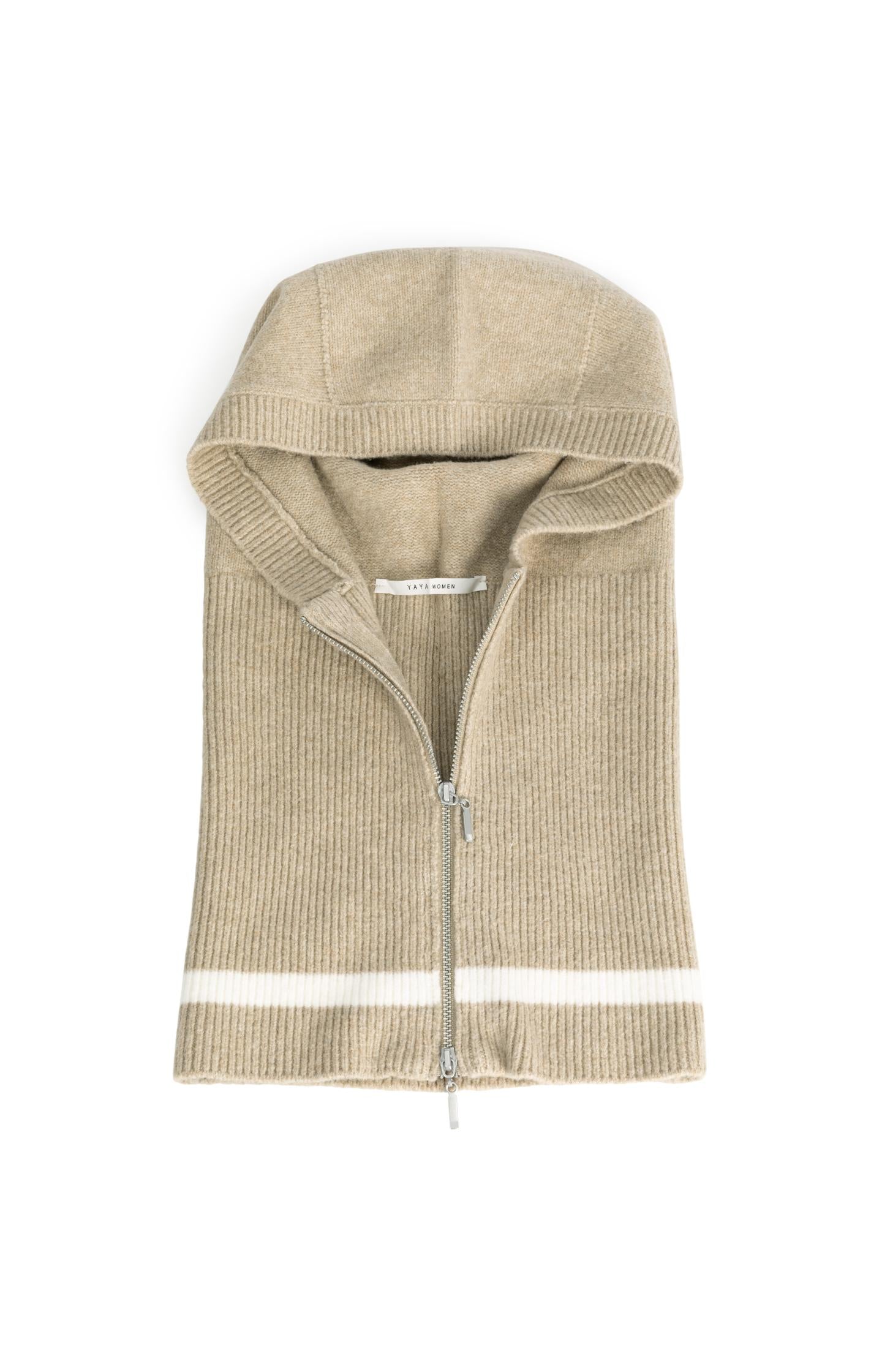 Knitted hooded snood with zipper - Type: product