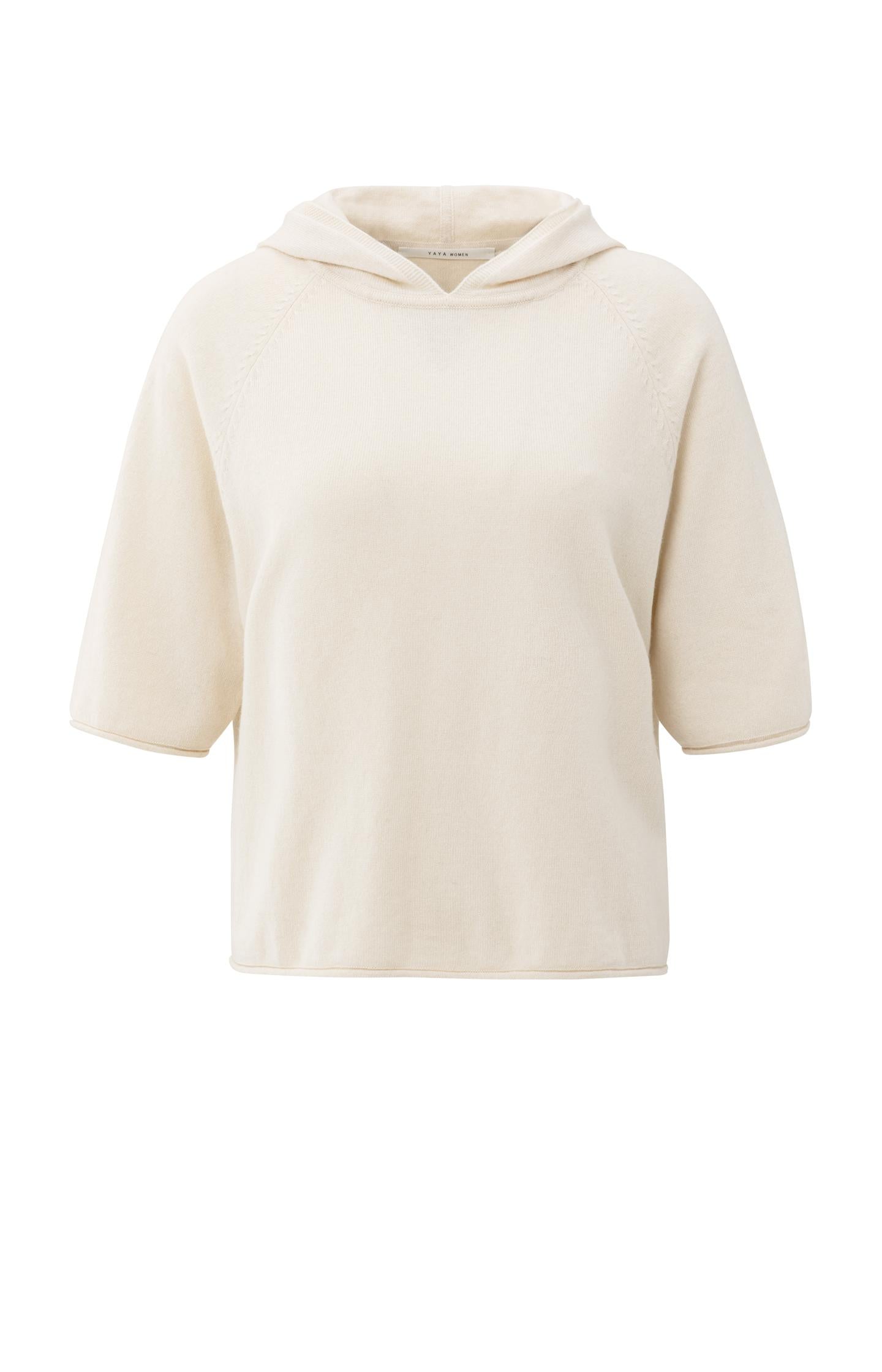 Knitted hoodie with short sleeves - Type: product