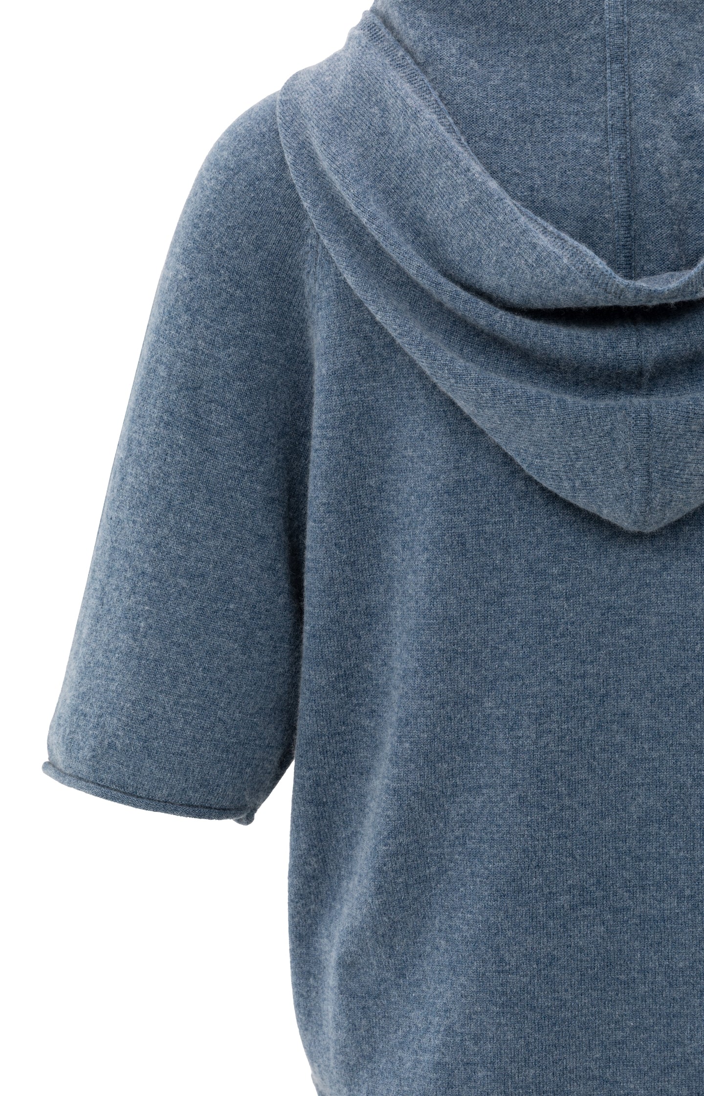 Knitted hoodie with short sleeves