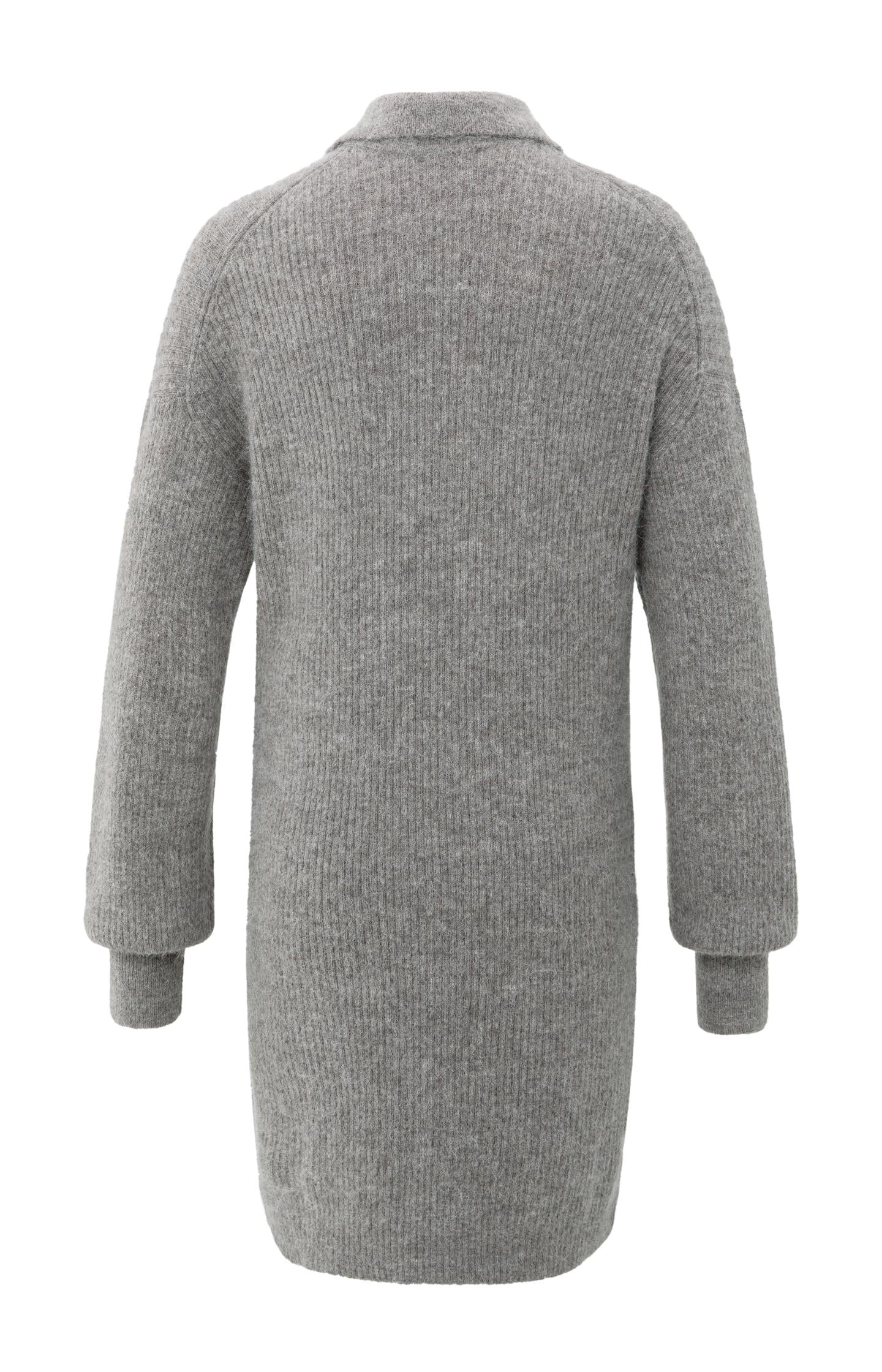 Knitted midi dress with collar and button details