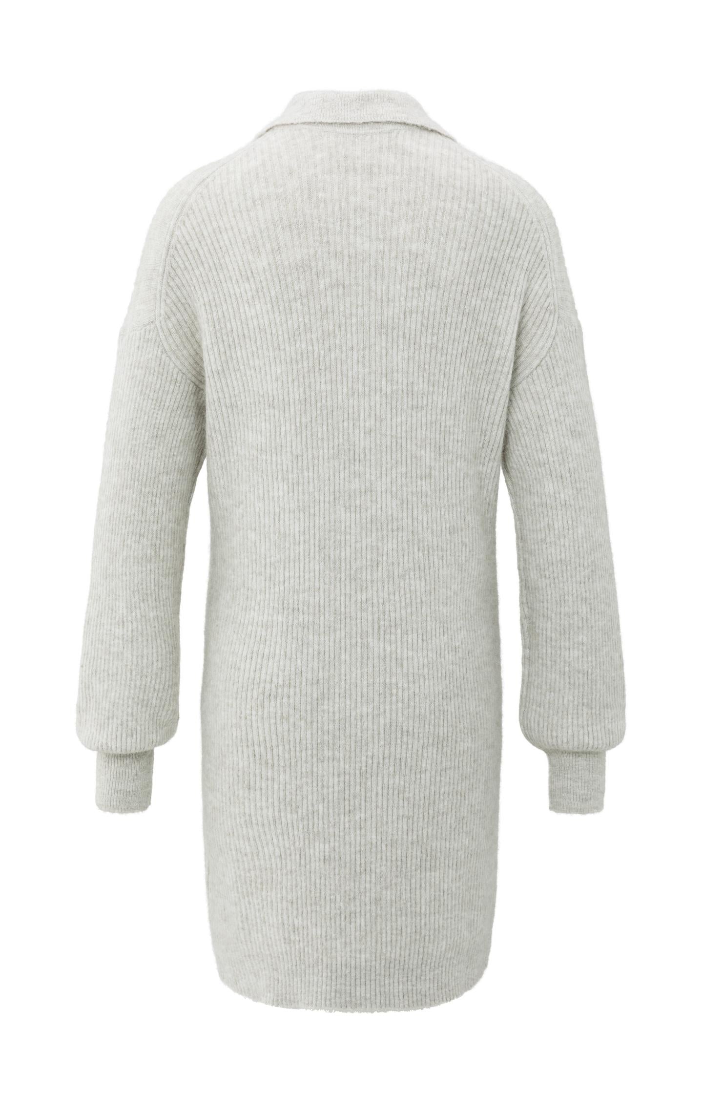 Knitted midi dress with collar and button details