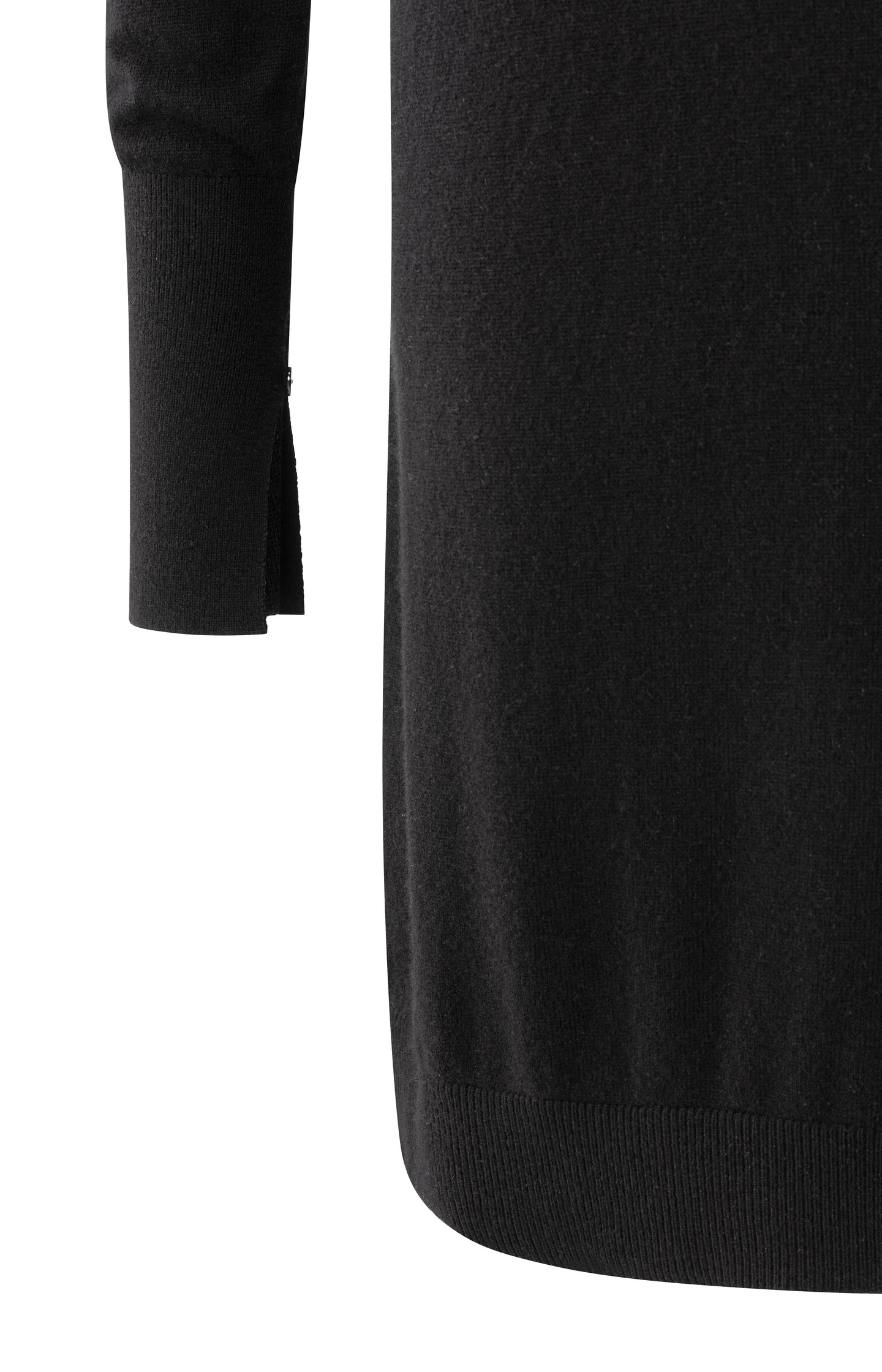 Knitted midi dress with open details at neckline