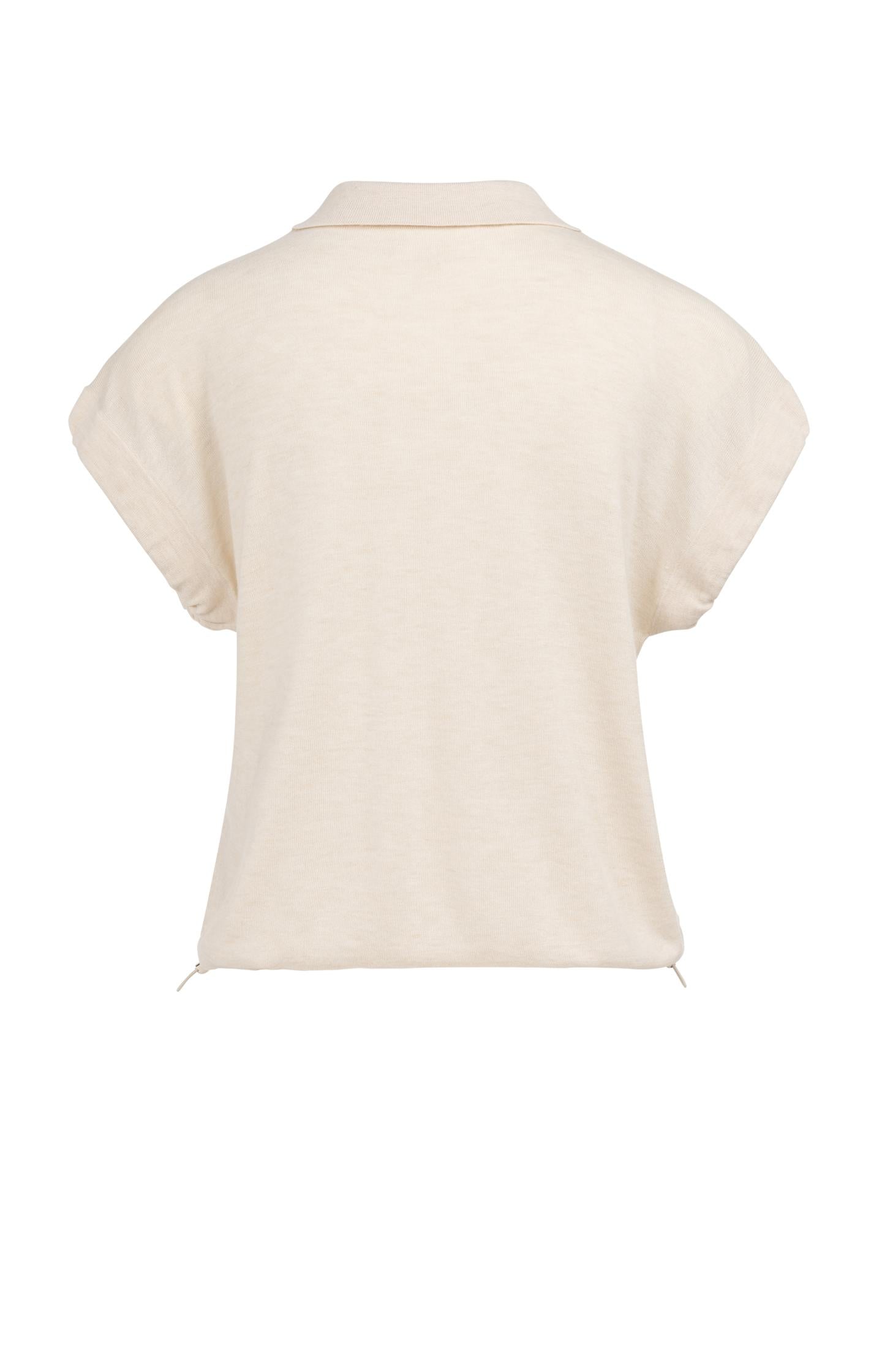 Knitted polo with drawstring hem - Type: lookbook