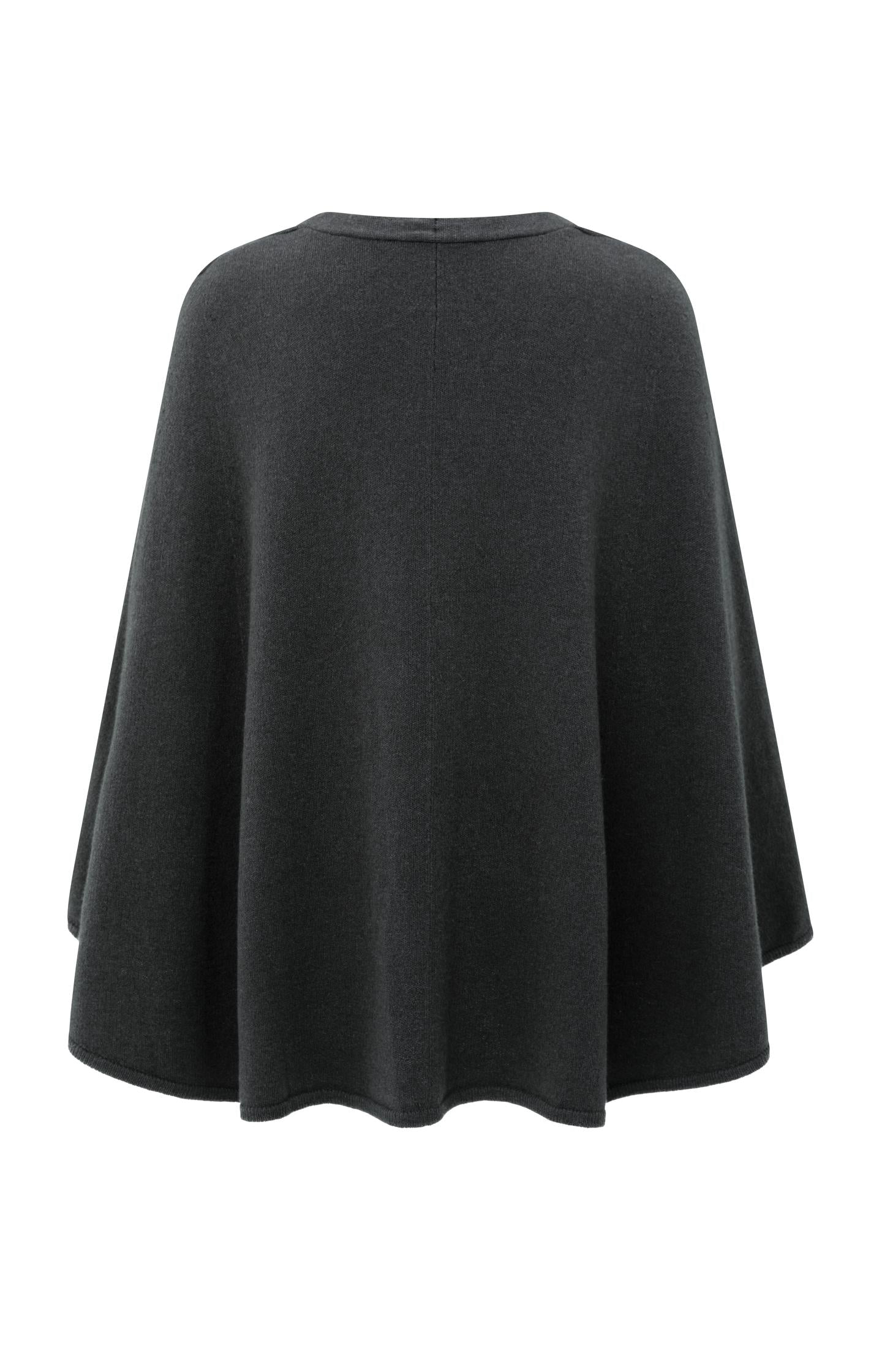 Knitted poncho with tie belt