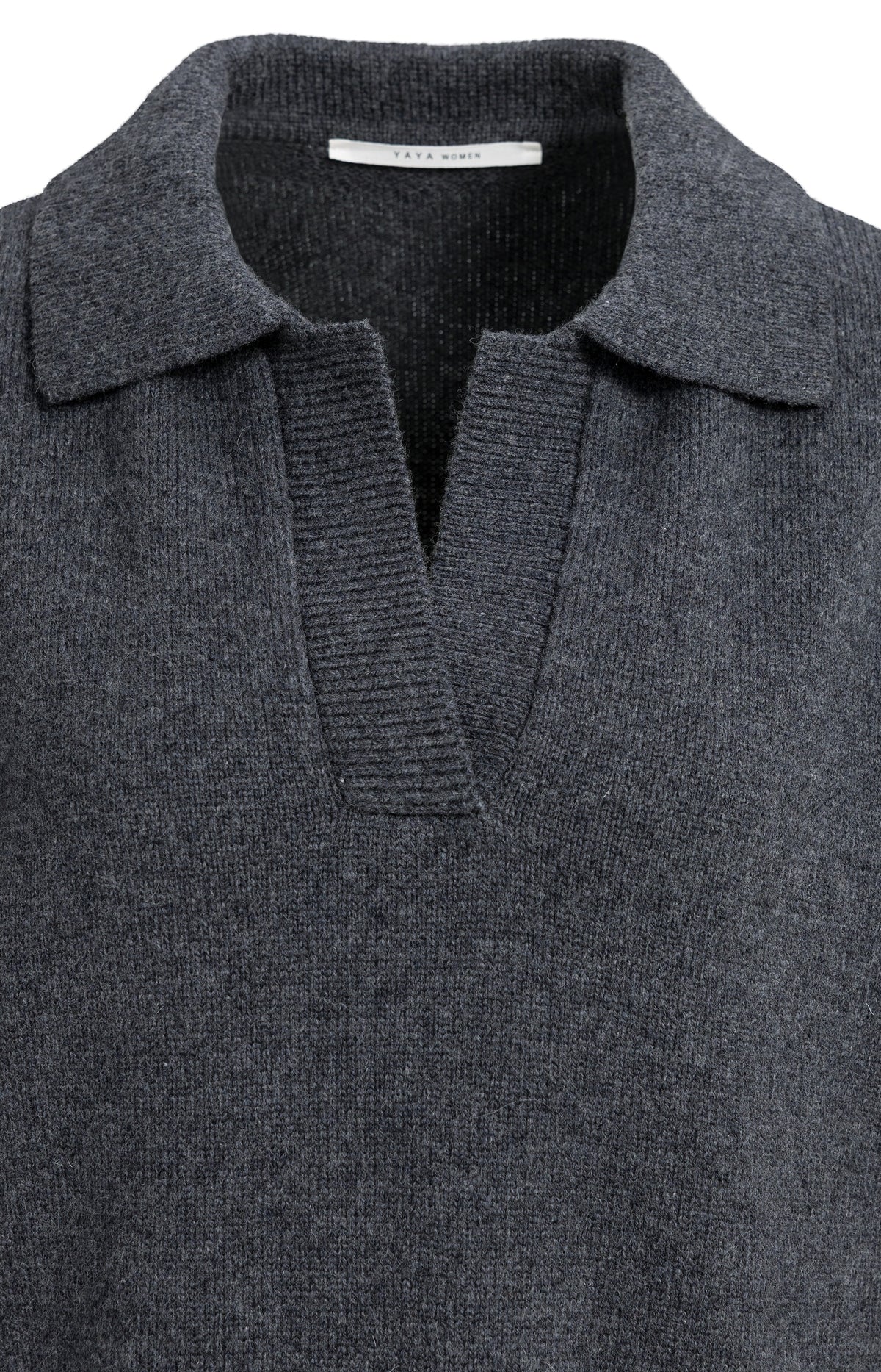 Knitted spencer tunic with collar - Dark Anthracite Melange