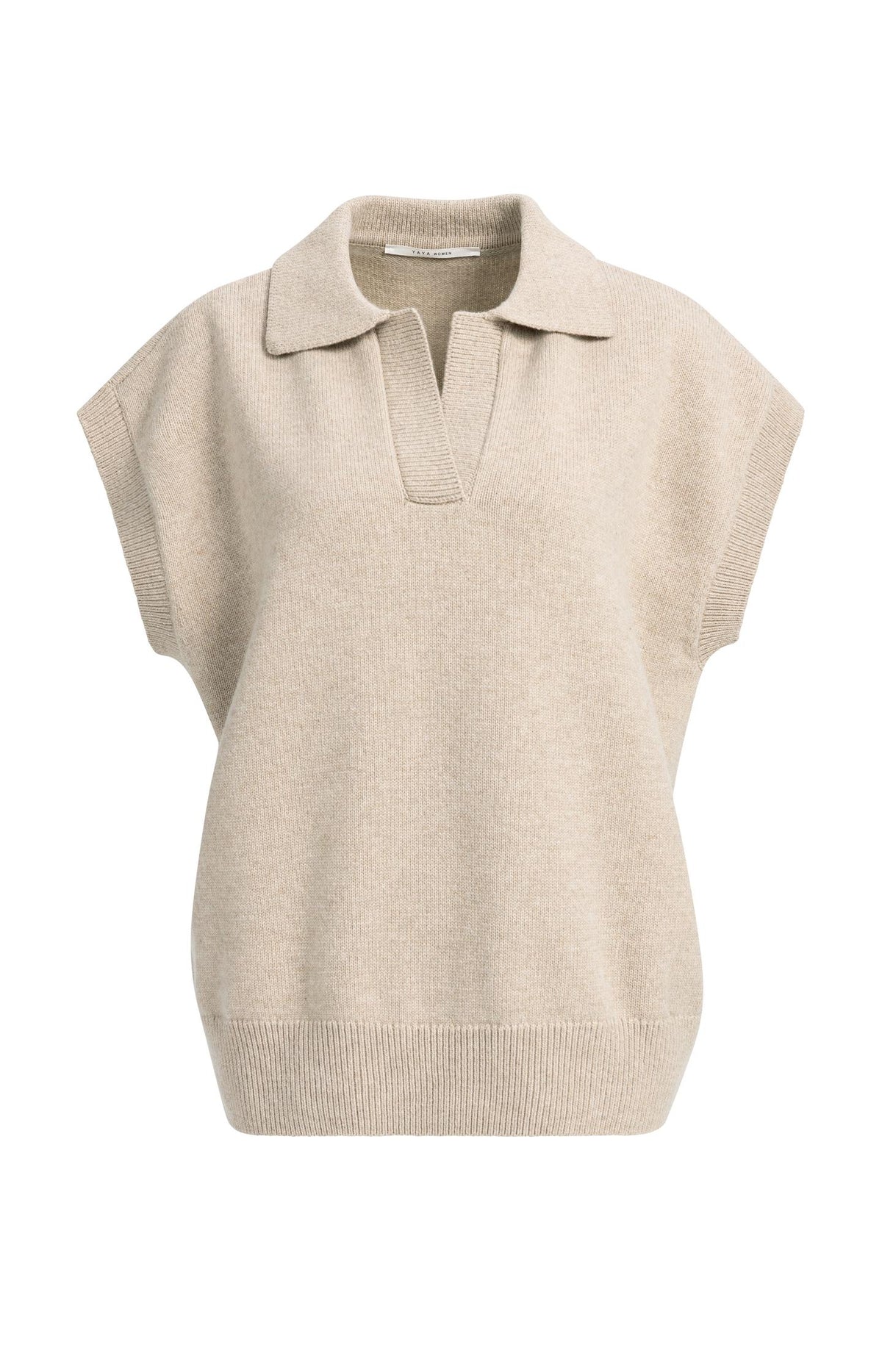 Knitted spencer tunic with collar - Dark Anthracite Melange