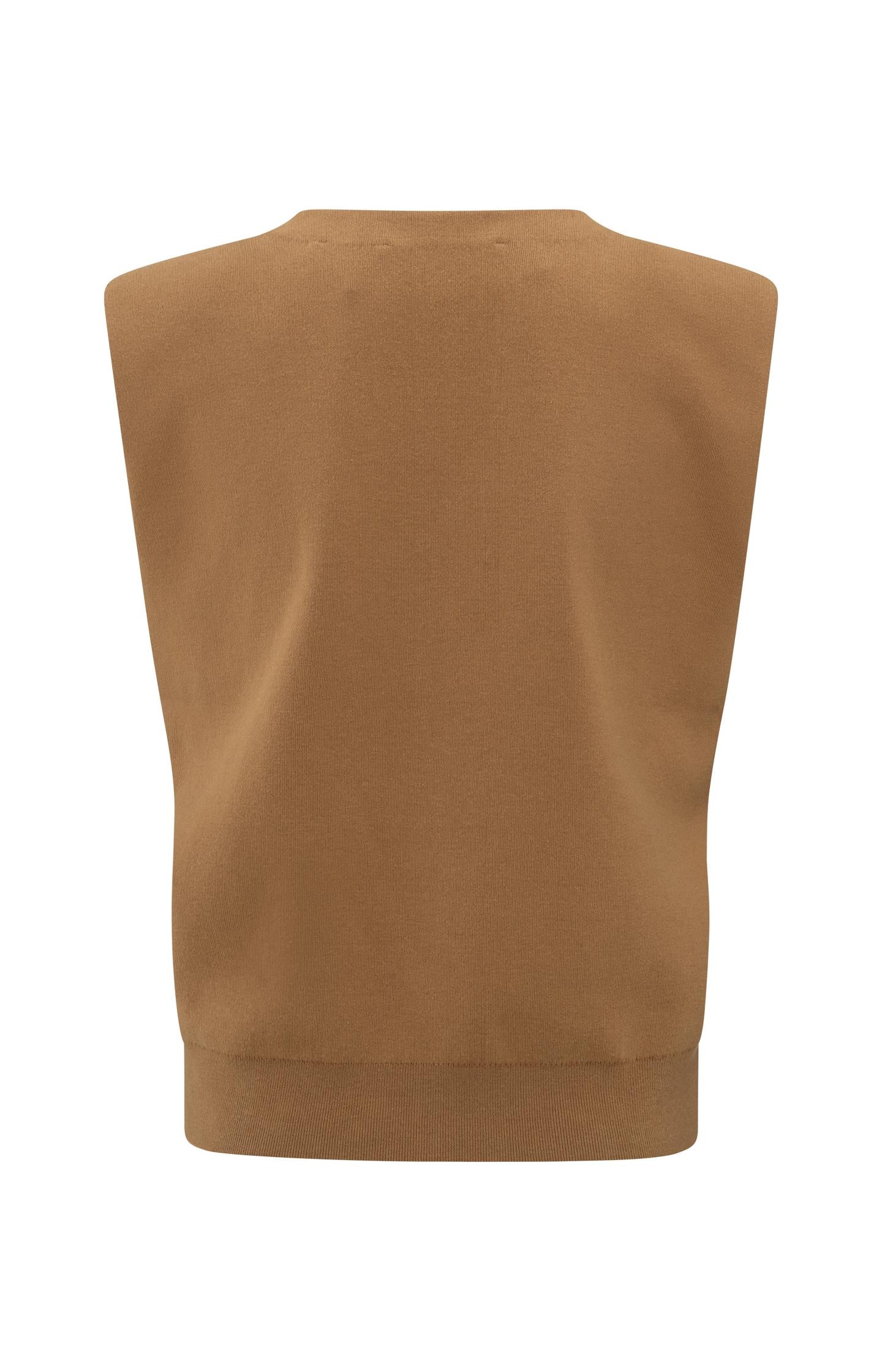 Knitted spencer with shoulder details and V-neck