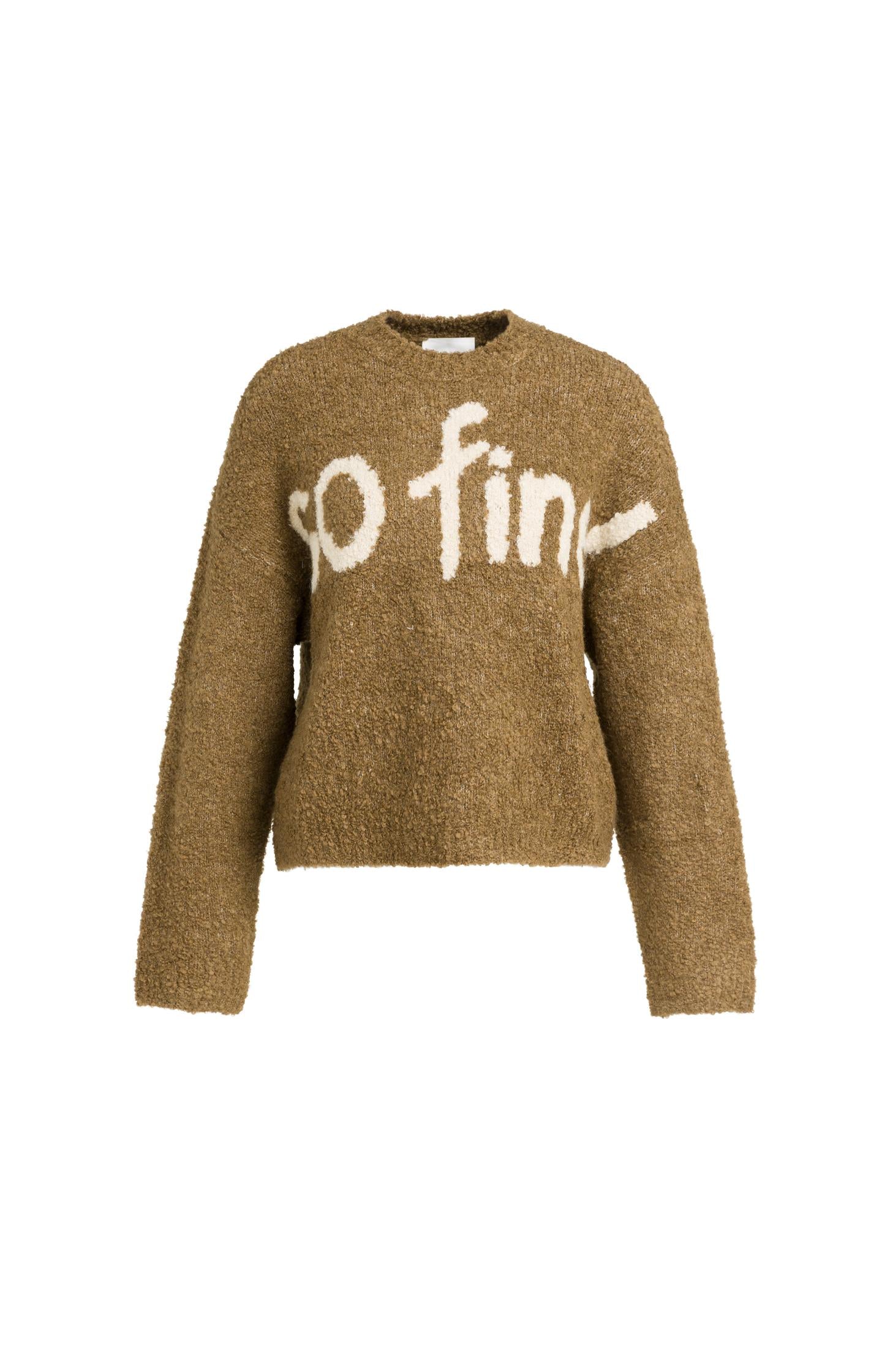 Knitted sweater with artwork