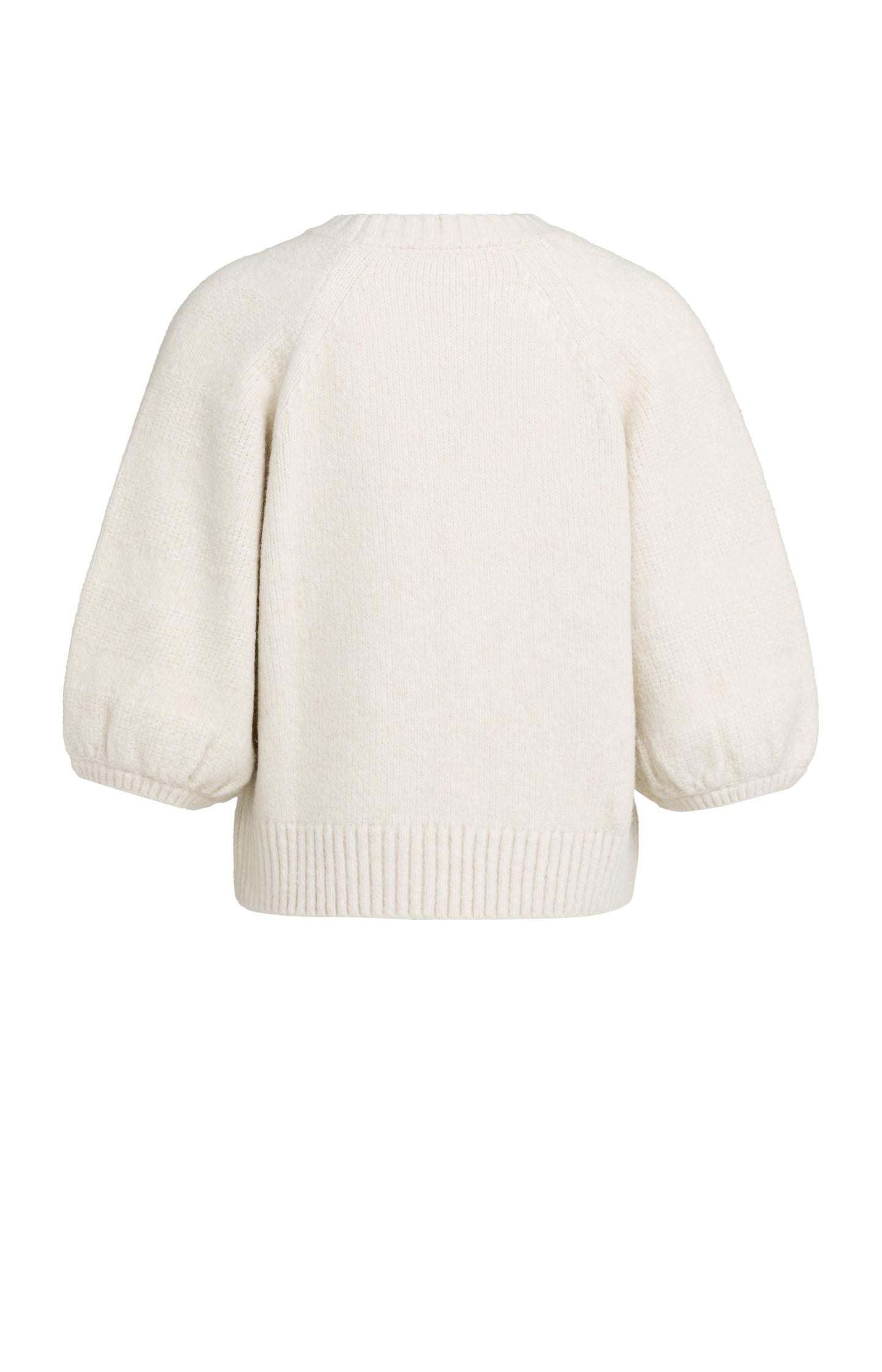 Knitted sweater with balloon sleeves