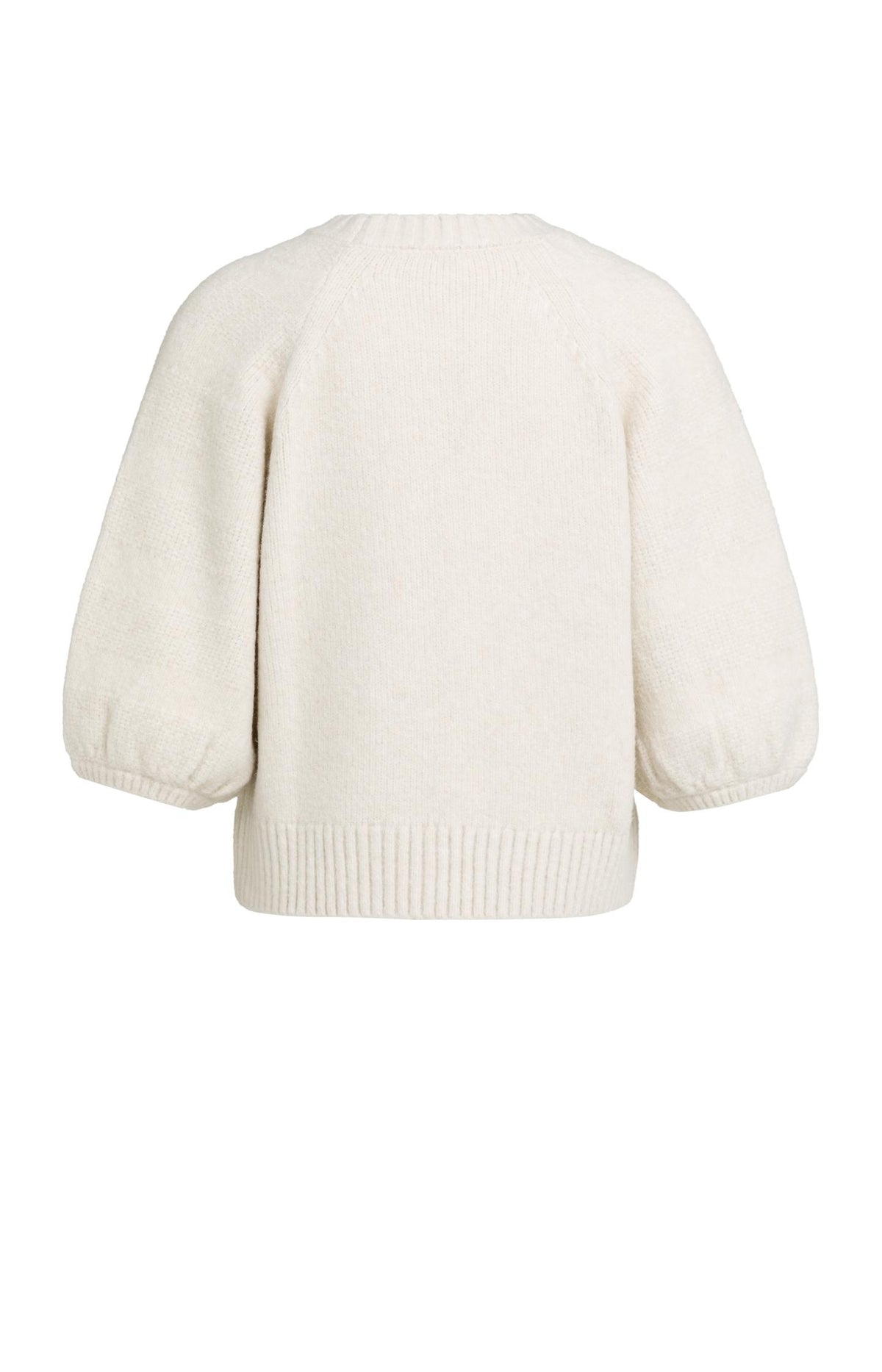 Knitted sweater with balloon sleeves