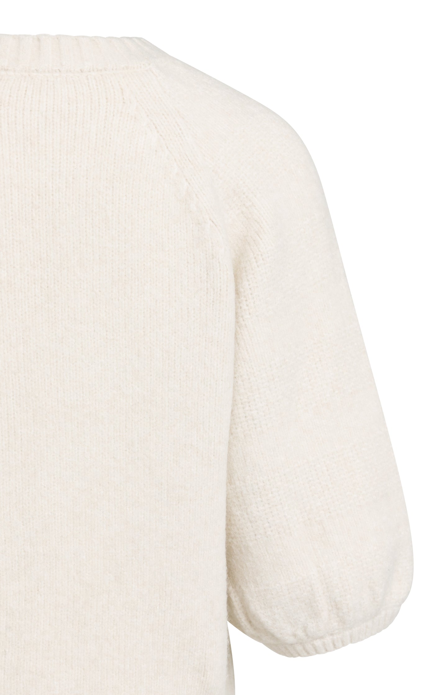 Knitted sweater with balloon sleeves