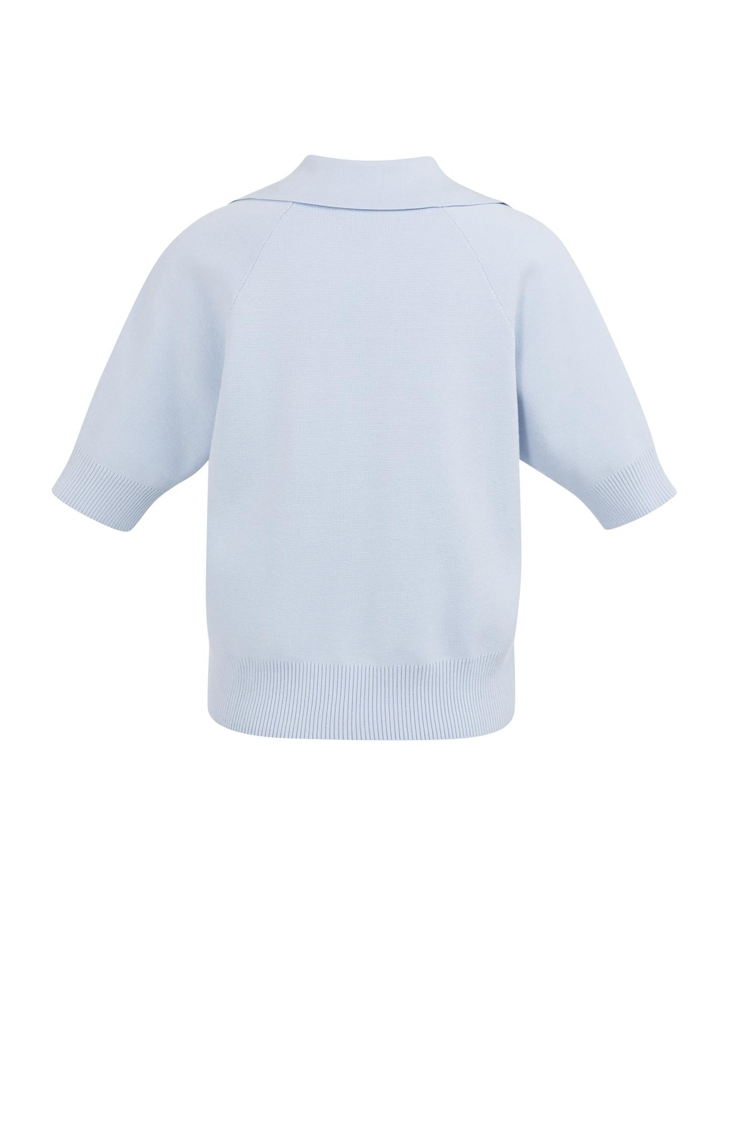 Knitted sweater with collar and short sleeves - Type: lookbook
