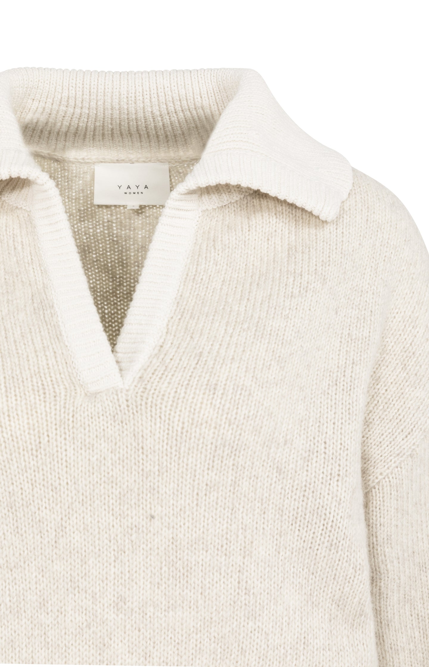 Knitted sweater with contrast collar and trims