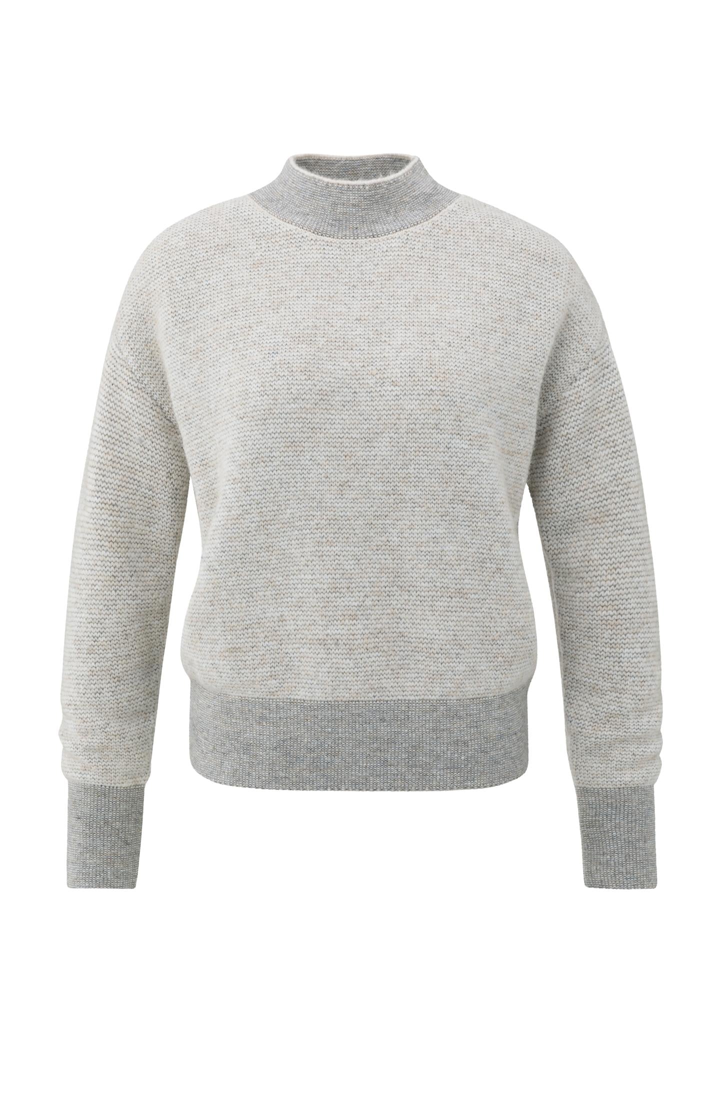 Knitted sweater with contrast ribbed trims - Type: product
