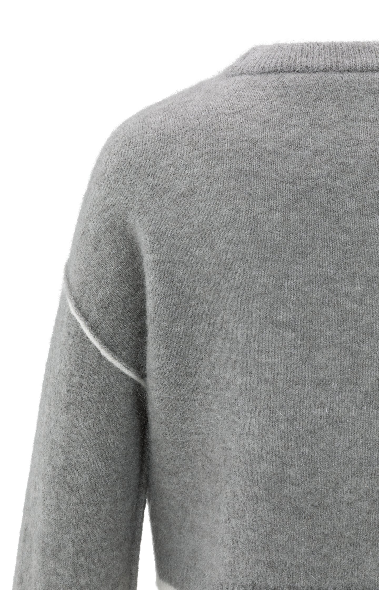Knitted sweater with contrasting lines