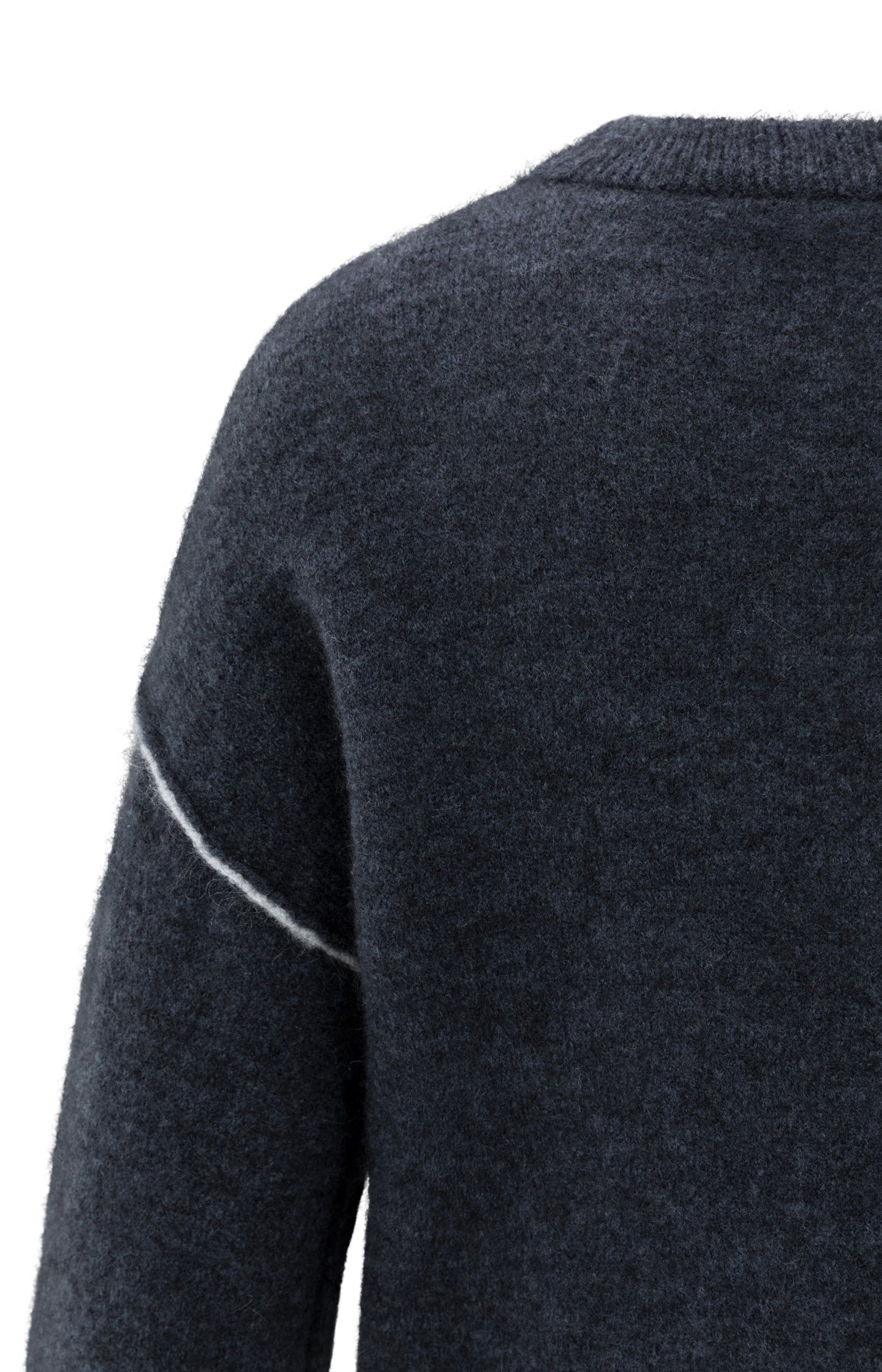 Knitted sweater with contrasting lines