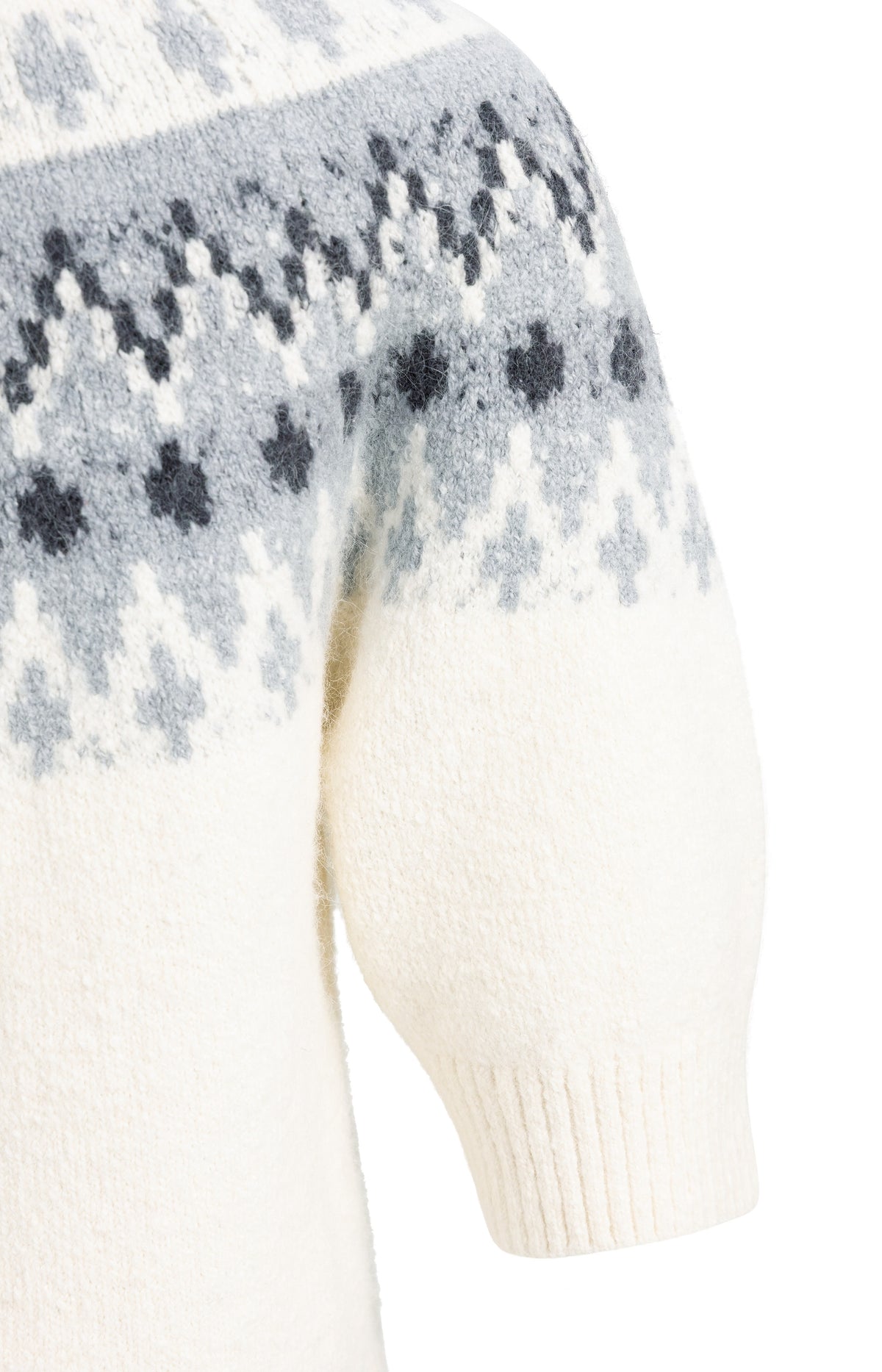 Knitted sweater with Nordic jacquard pattern - Illusions Gray Dessin