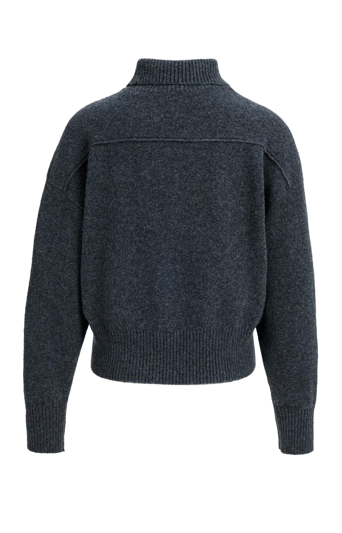 Knitted sweater with polo collar - Dark Anthracite Melange