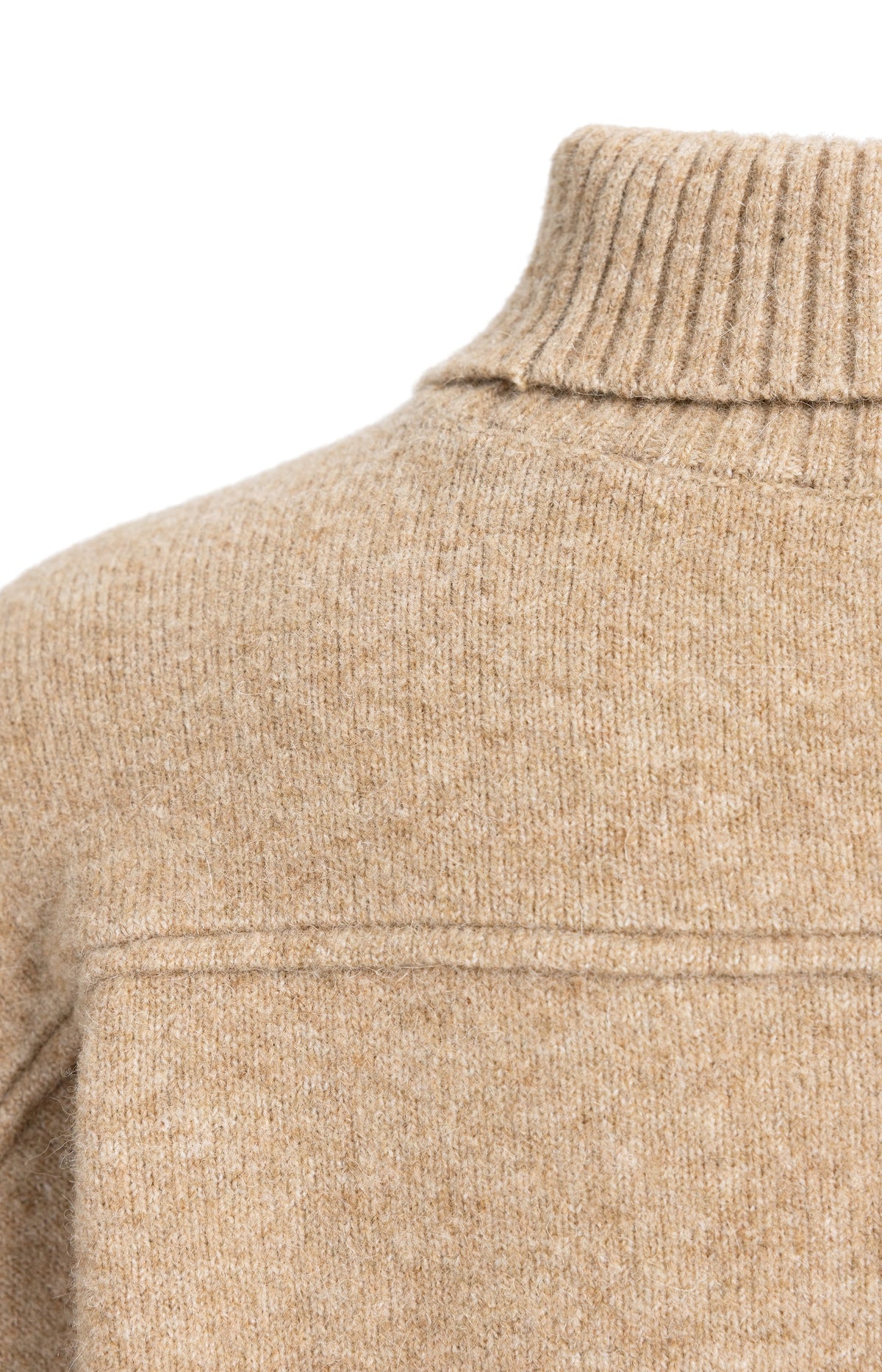 Knitted sweater with polo collar - Beige