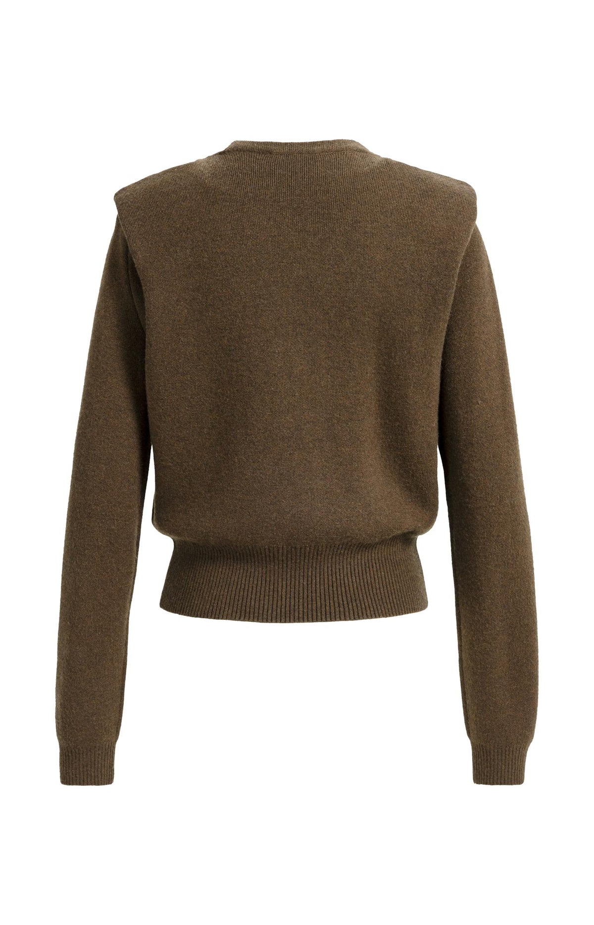 Knitted sweater with shoulder detail and side zips - Cocoa Brown Melange
