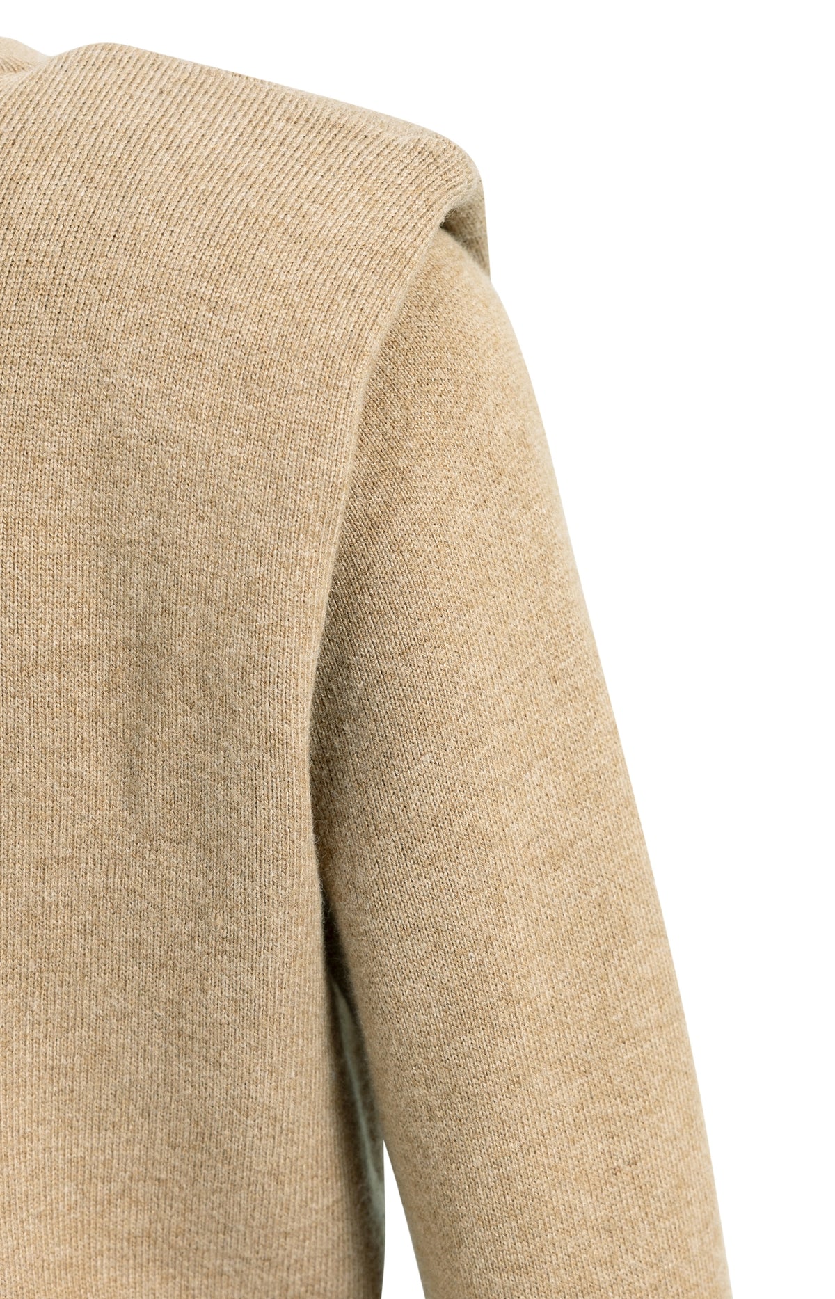 Knitted sweater with shoulder detail and side zips - Cornstalk Brown Melange