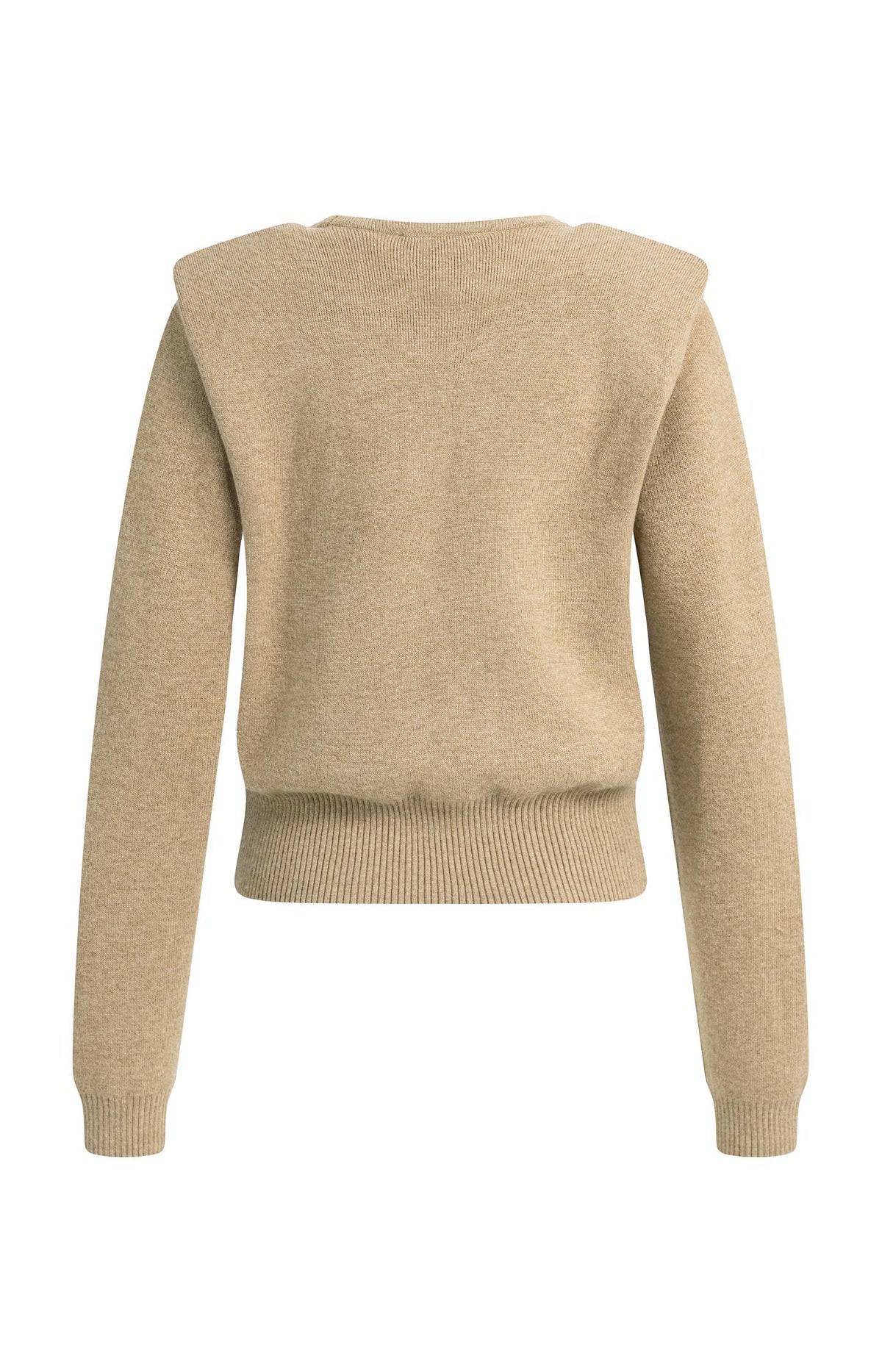 Strickpullover mit Schulterdetail und Reißverschlüssen - Cornstalk Brown Melange