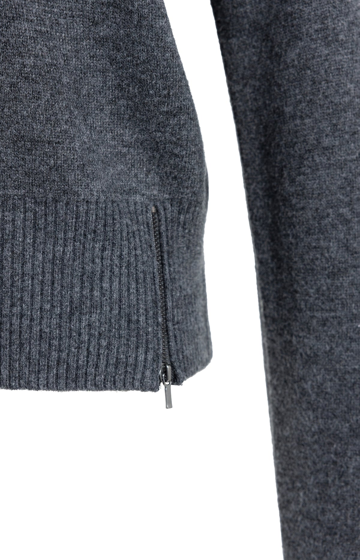 Knitted sweater with shoulder detail and side zips - Black