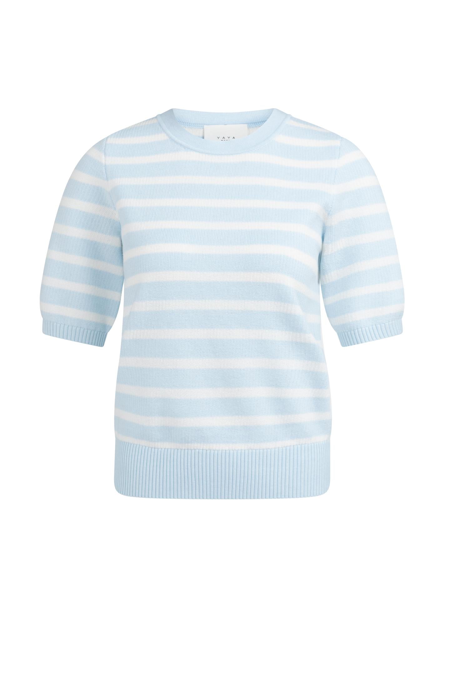 Knitted sweater with stripe pattern and short sleeves - Type: product