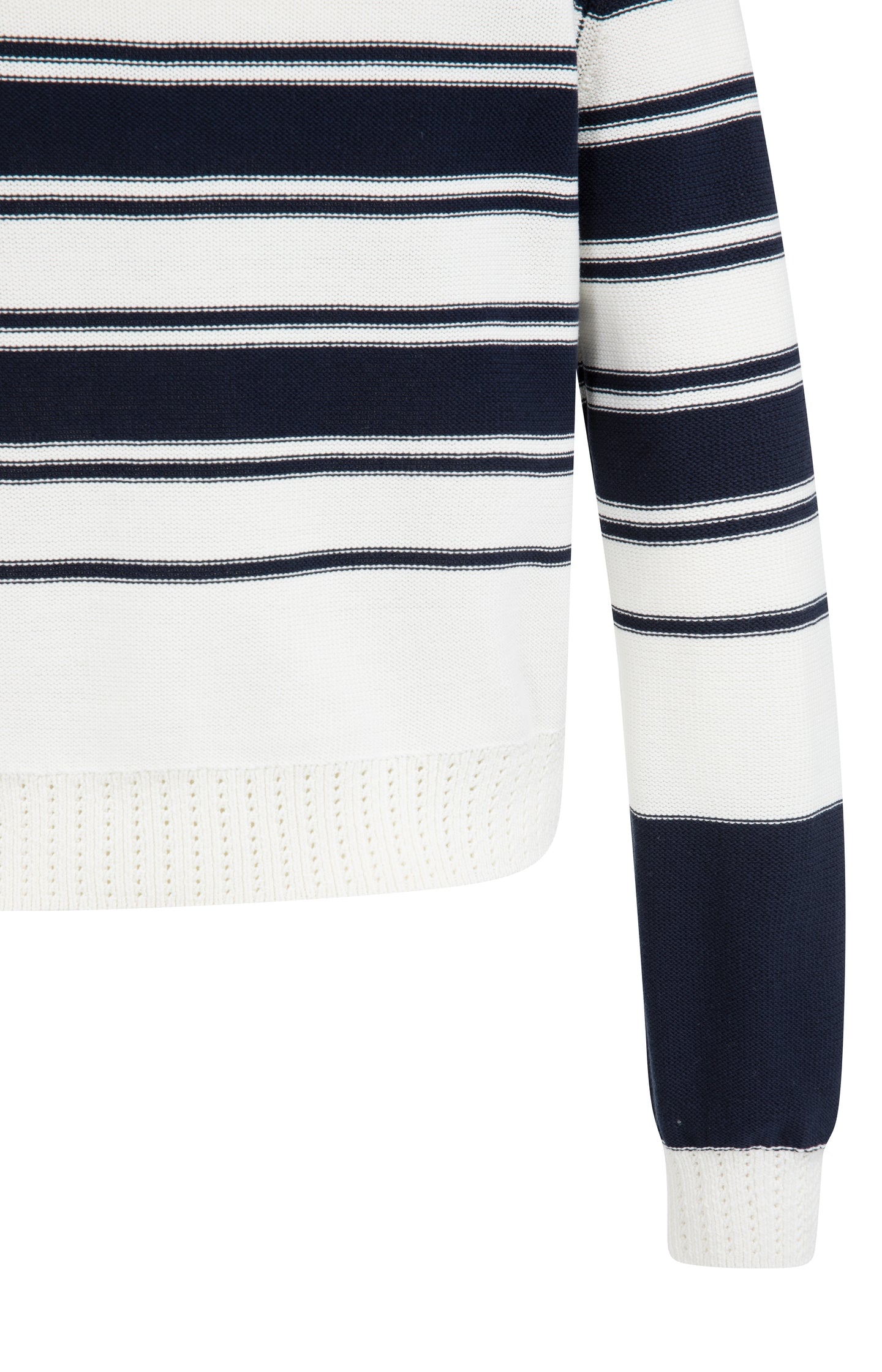 Knitted sweater with stripes and long sleeves