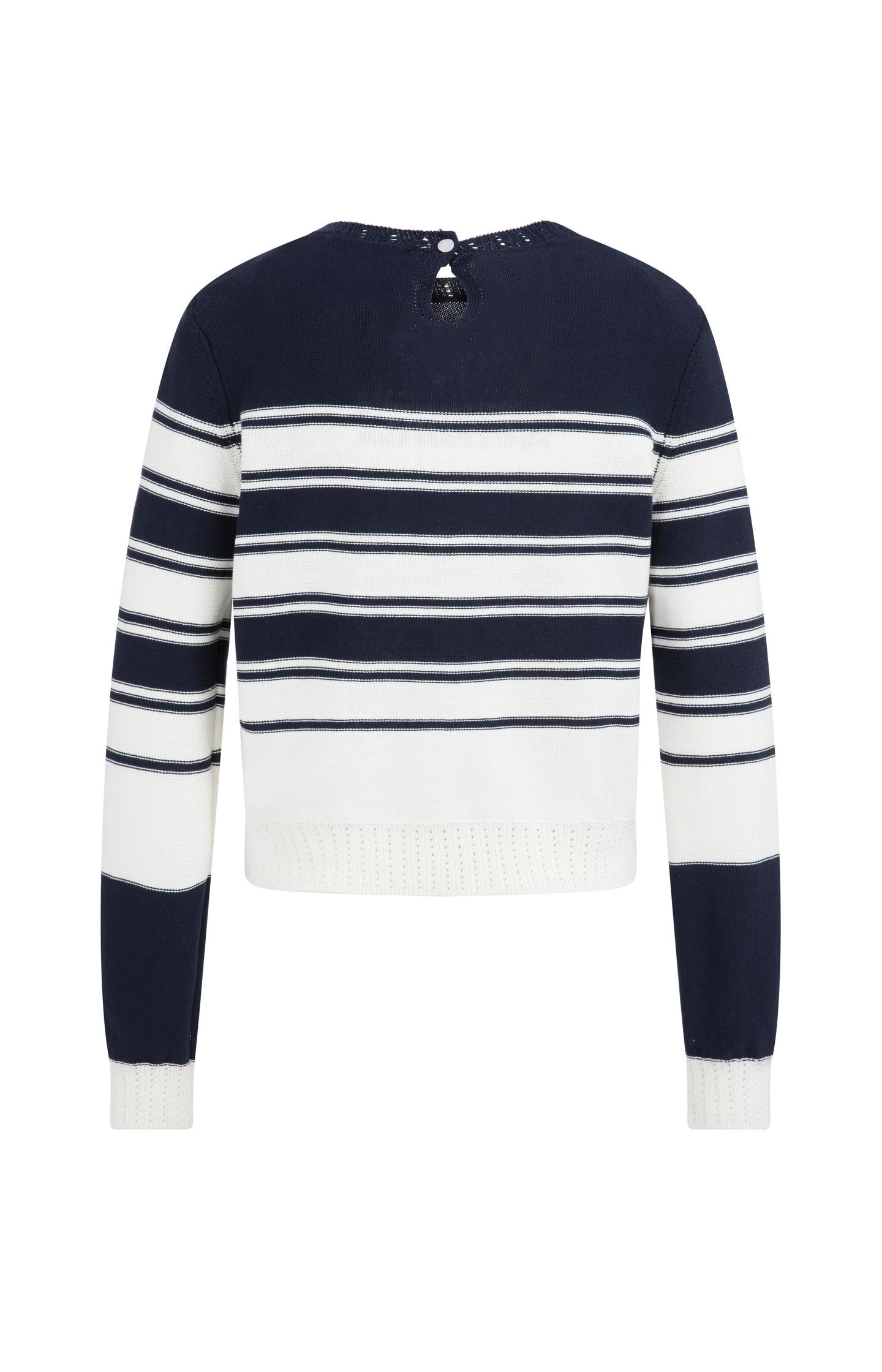 Knitted sweater with stripes and long sleeves
