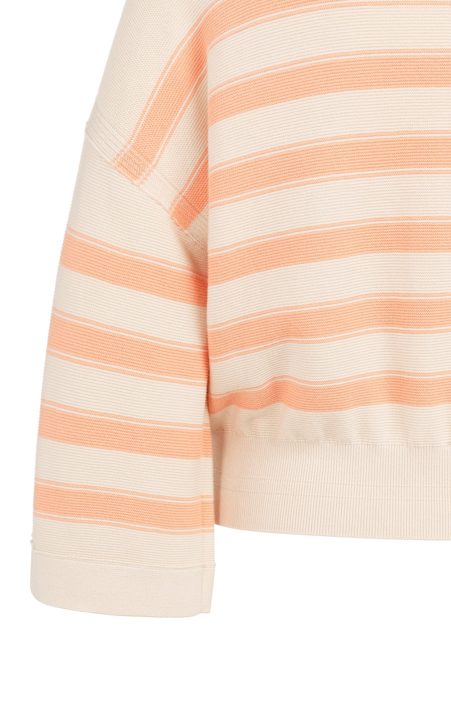Knitted sweater with stripes and wide sleeves