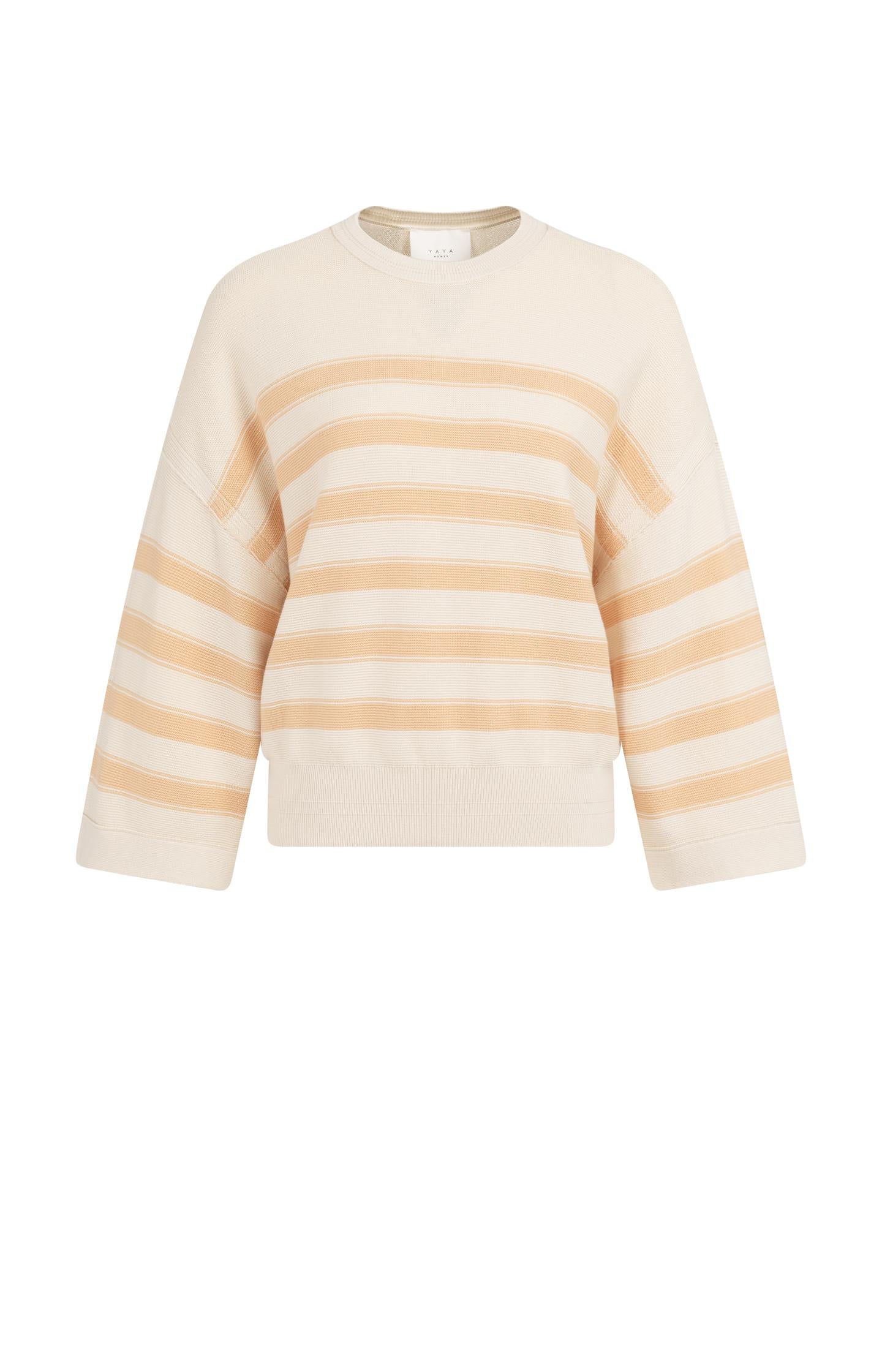 Knitted sweater with stripes and wide sleeves - Type: product