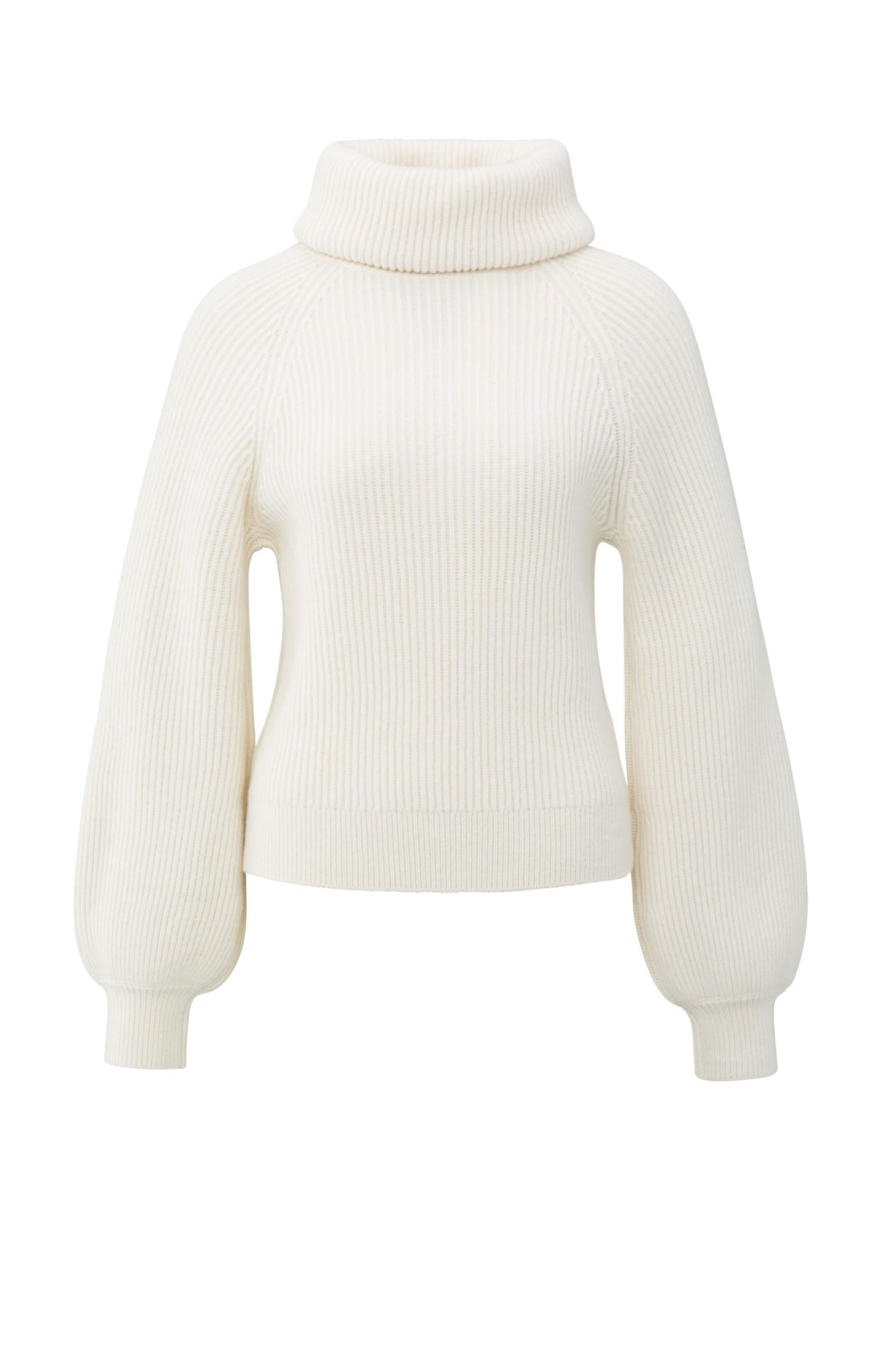 Knitted sweater with wide collar and balloon sleeves - Type: product