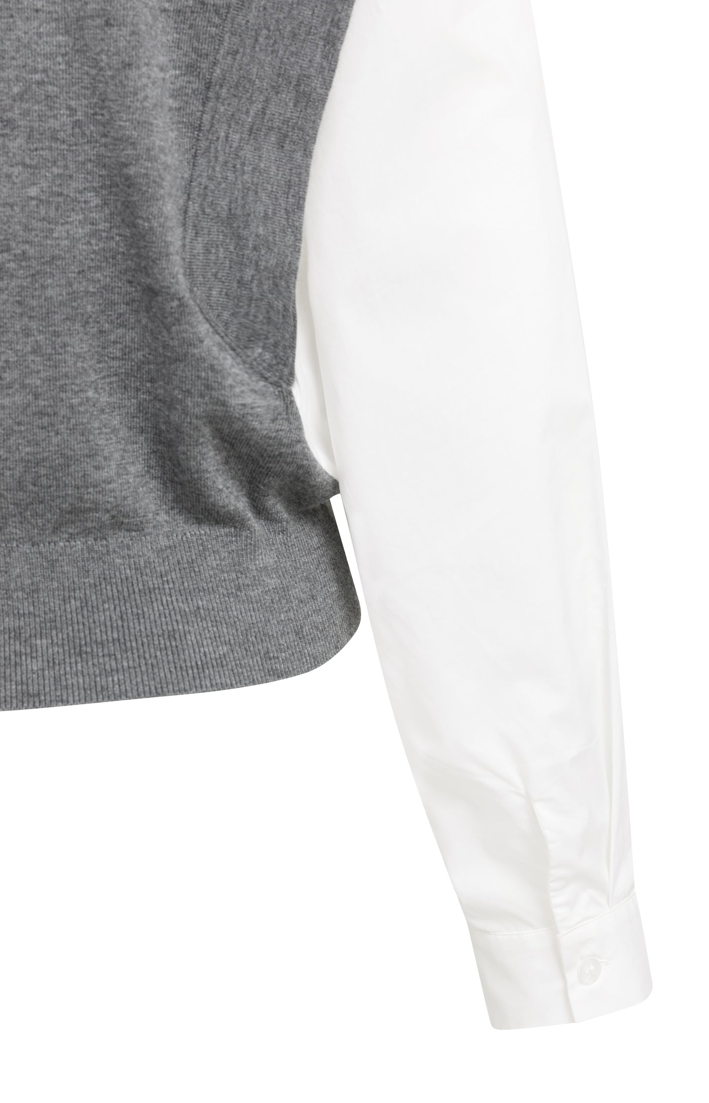 Knitted sweater with woven sleeves - Type: lookbook