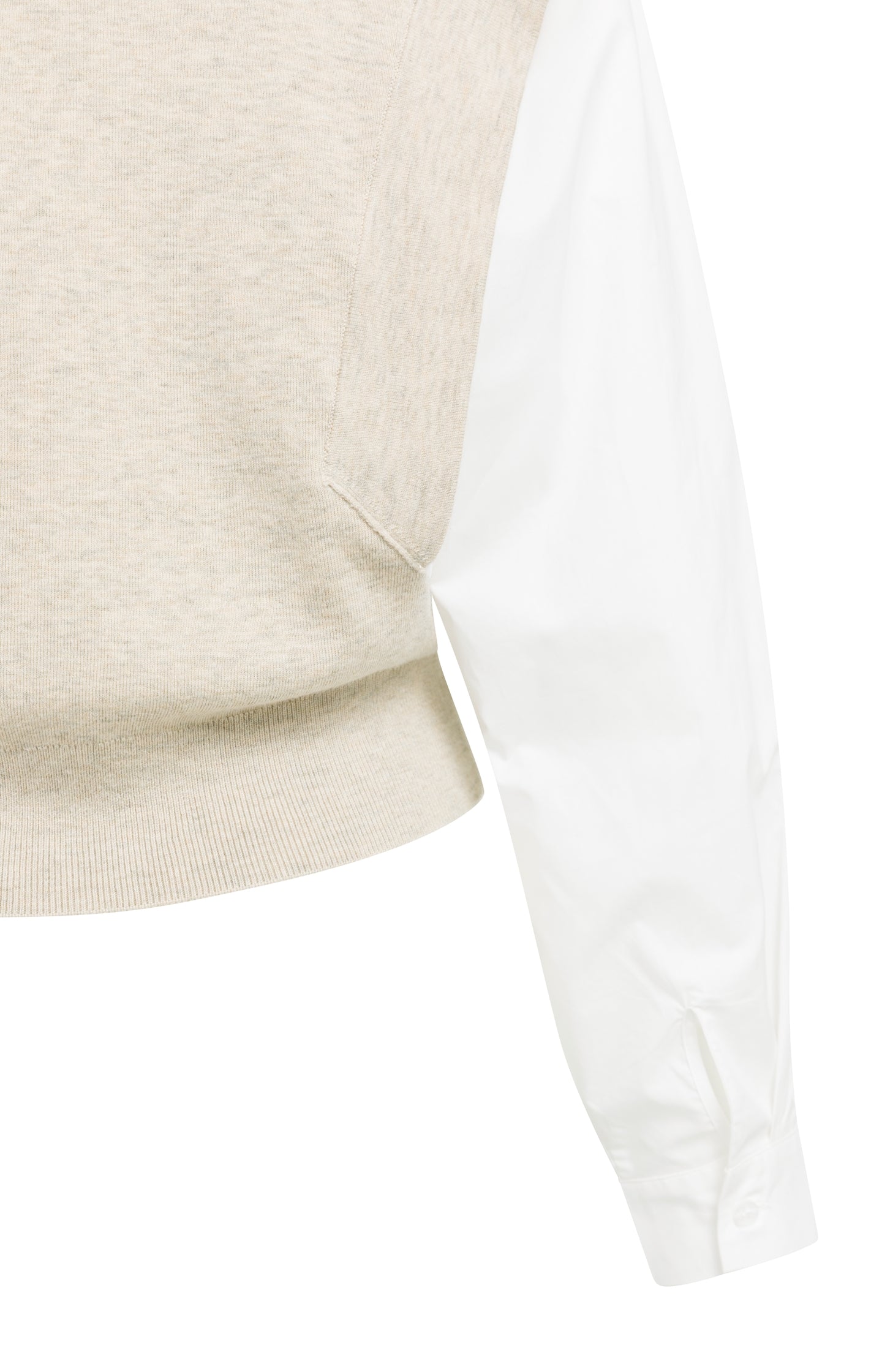 Knitted sweater with woven sleeves - Type: product