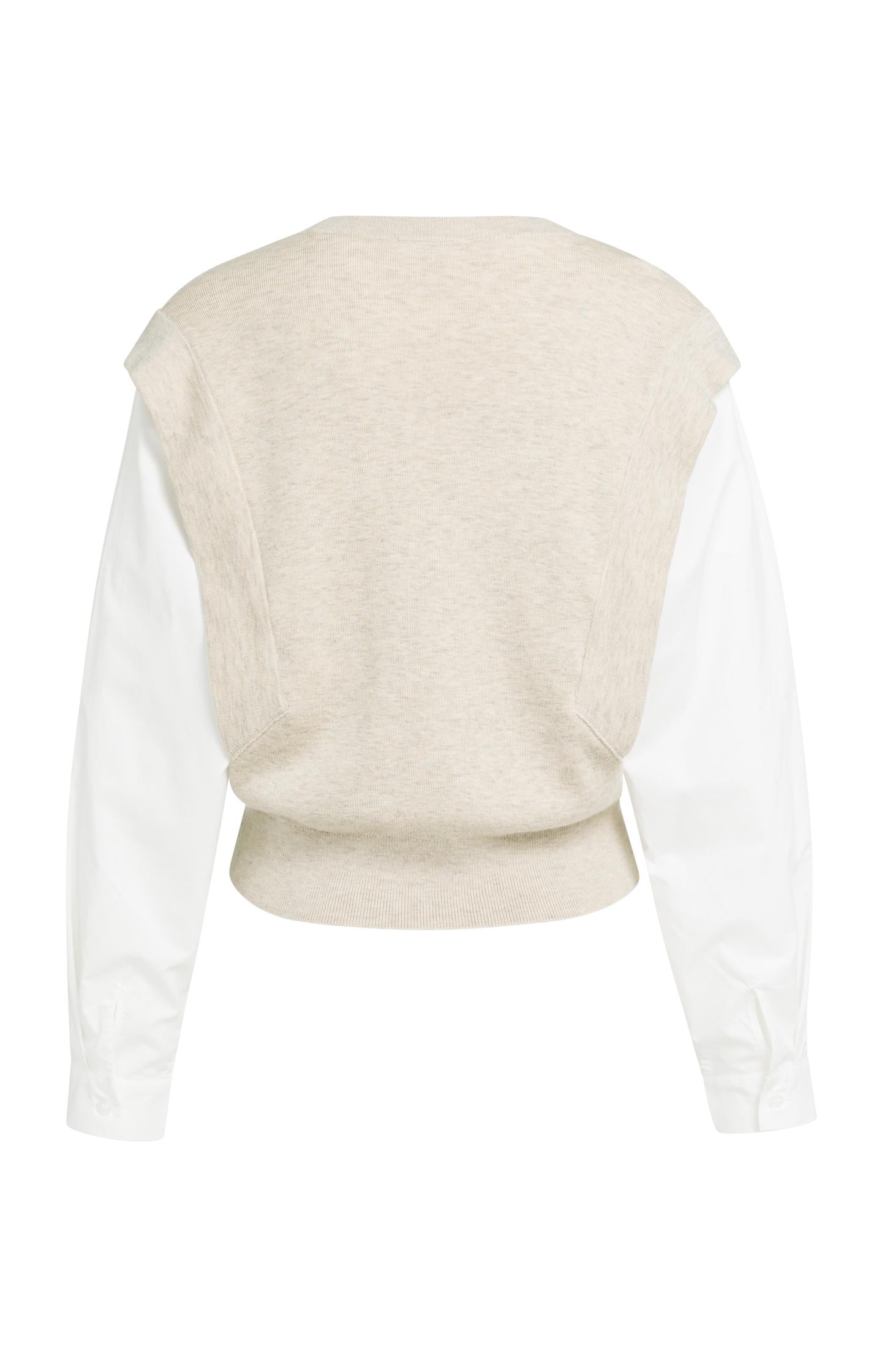 Knitted sweater with woven sleeves - Type: product