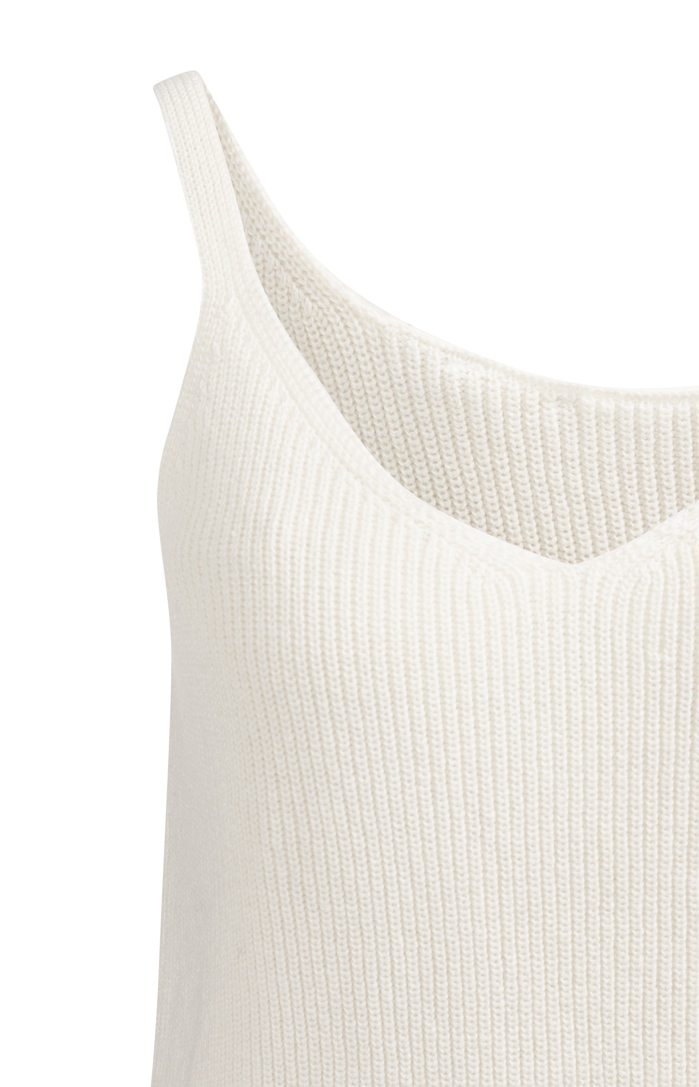 Knitted tank top with rib texture