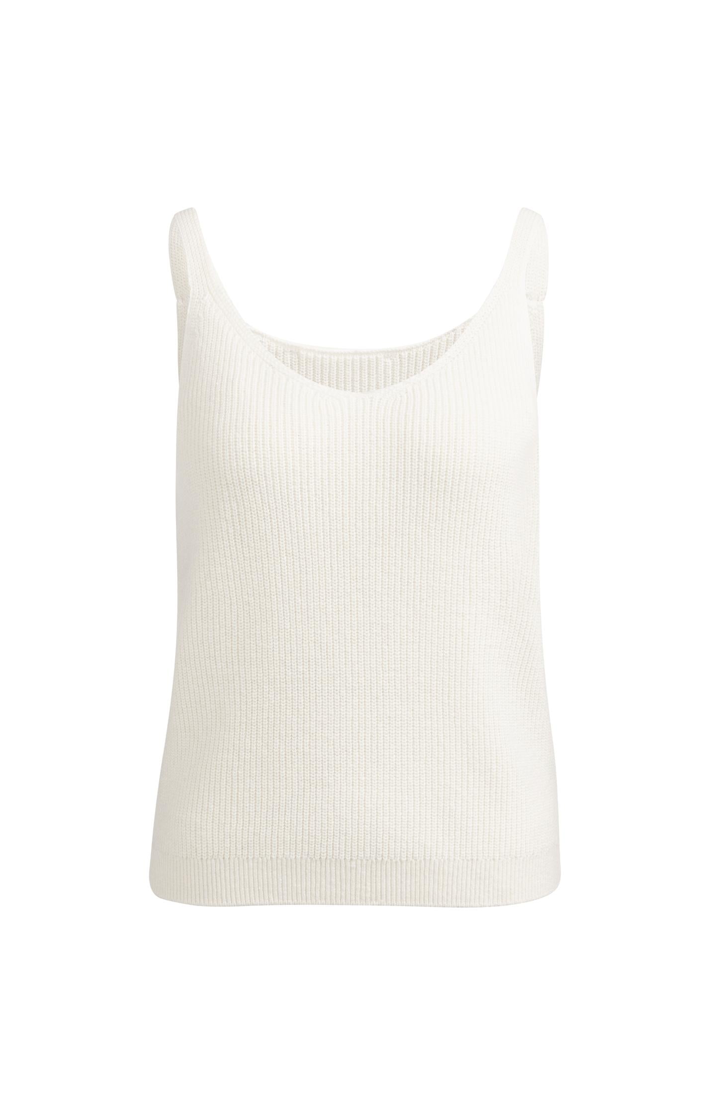 Knitted tank top with rib texture