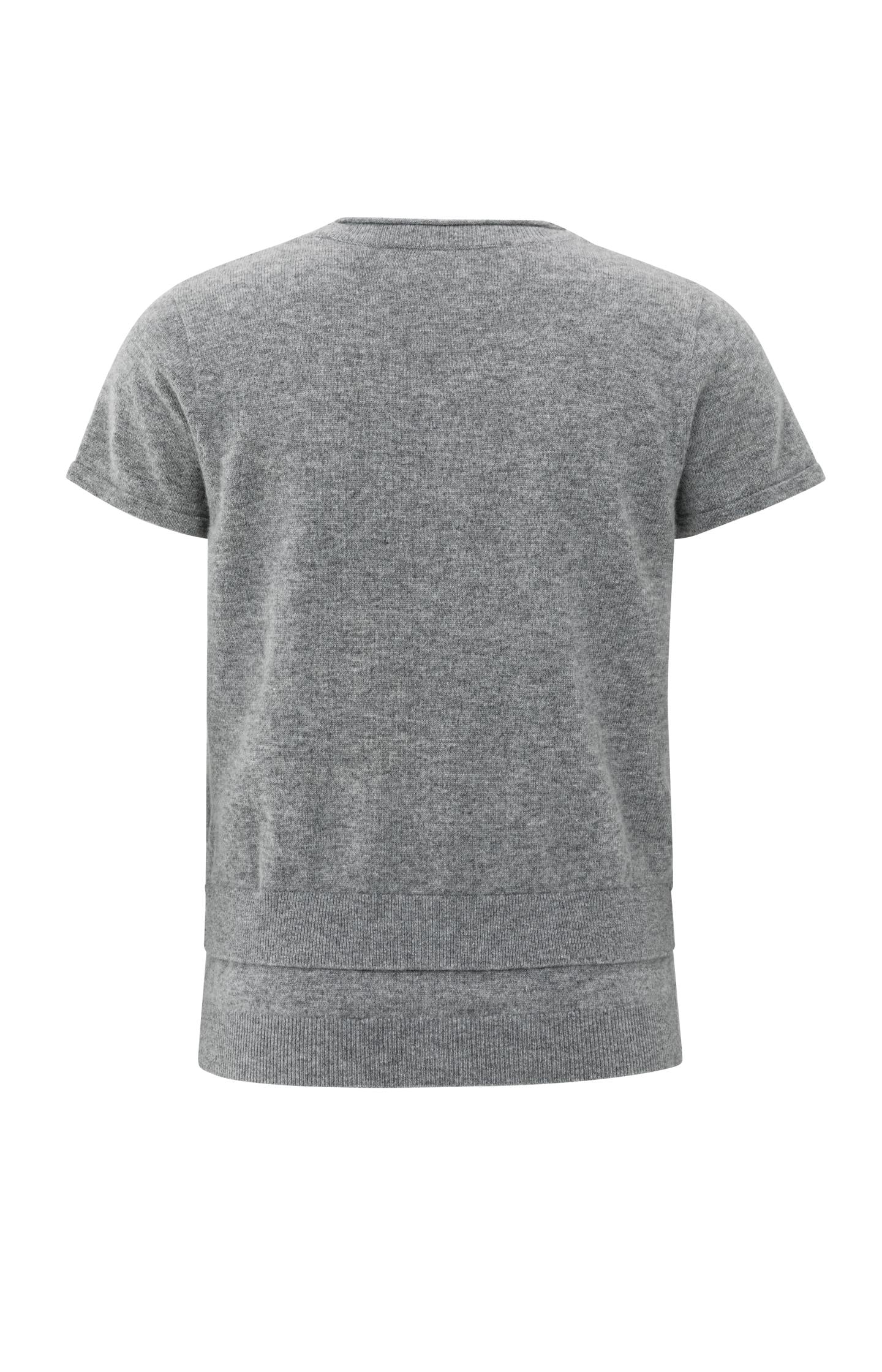 Knitted top with double hem and button details