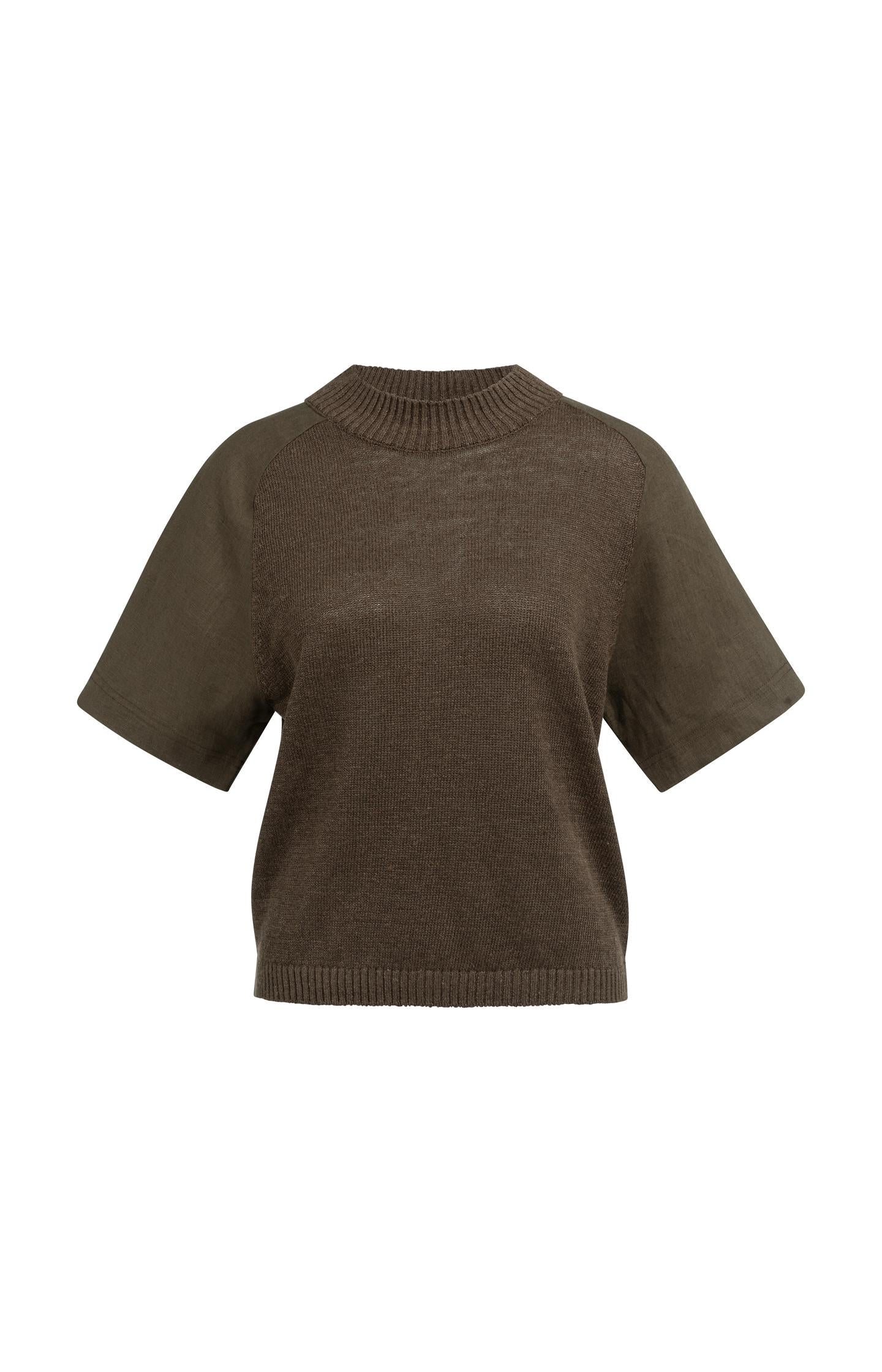 Strickoberteil mit kurzen Ärmeln