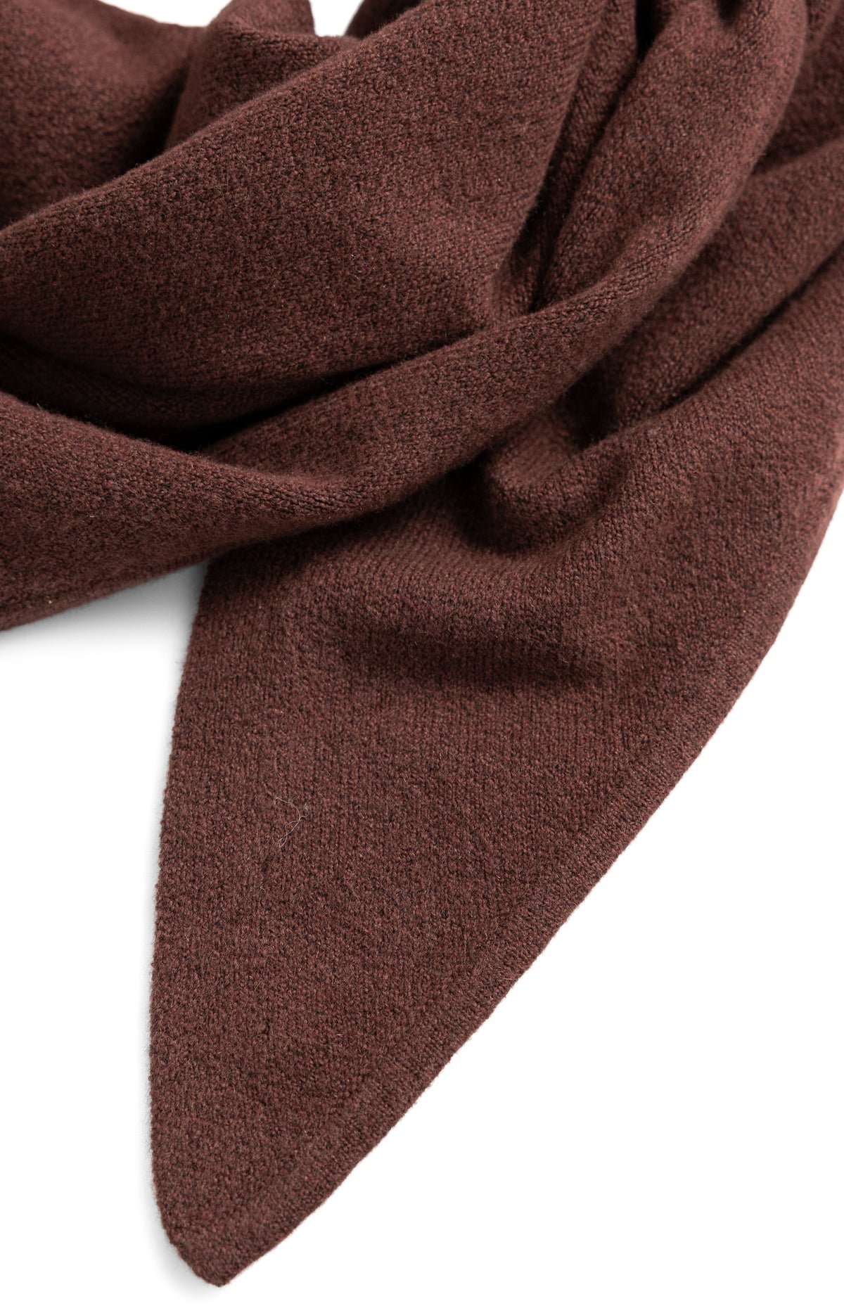 Knitted triangle scarf - Bitter Chocolate Red