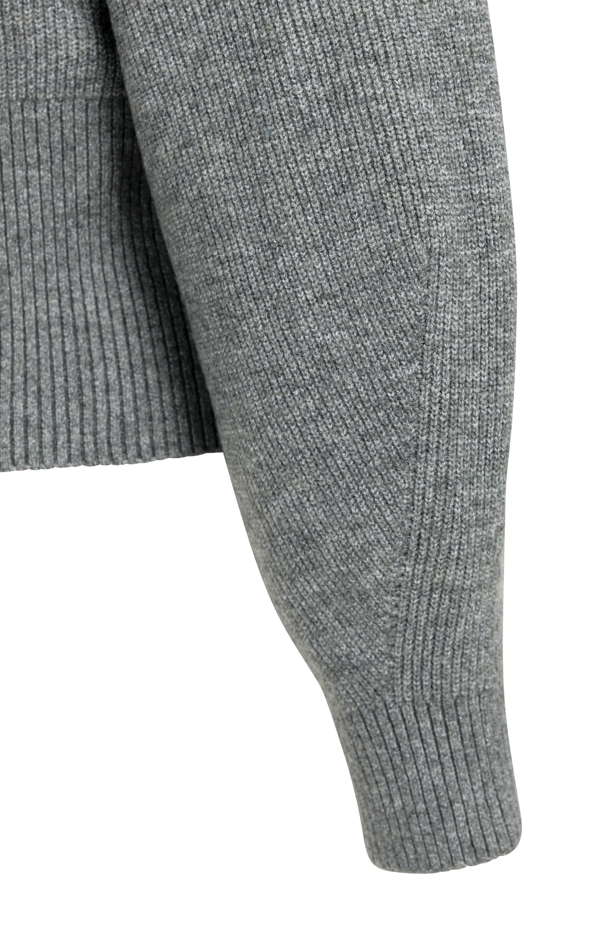Knitted turtleneck sweater with batwing sleeves - Soap Grey Melange