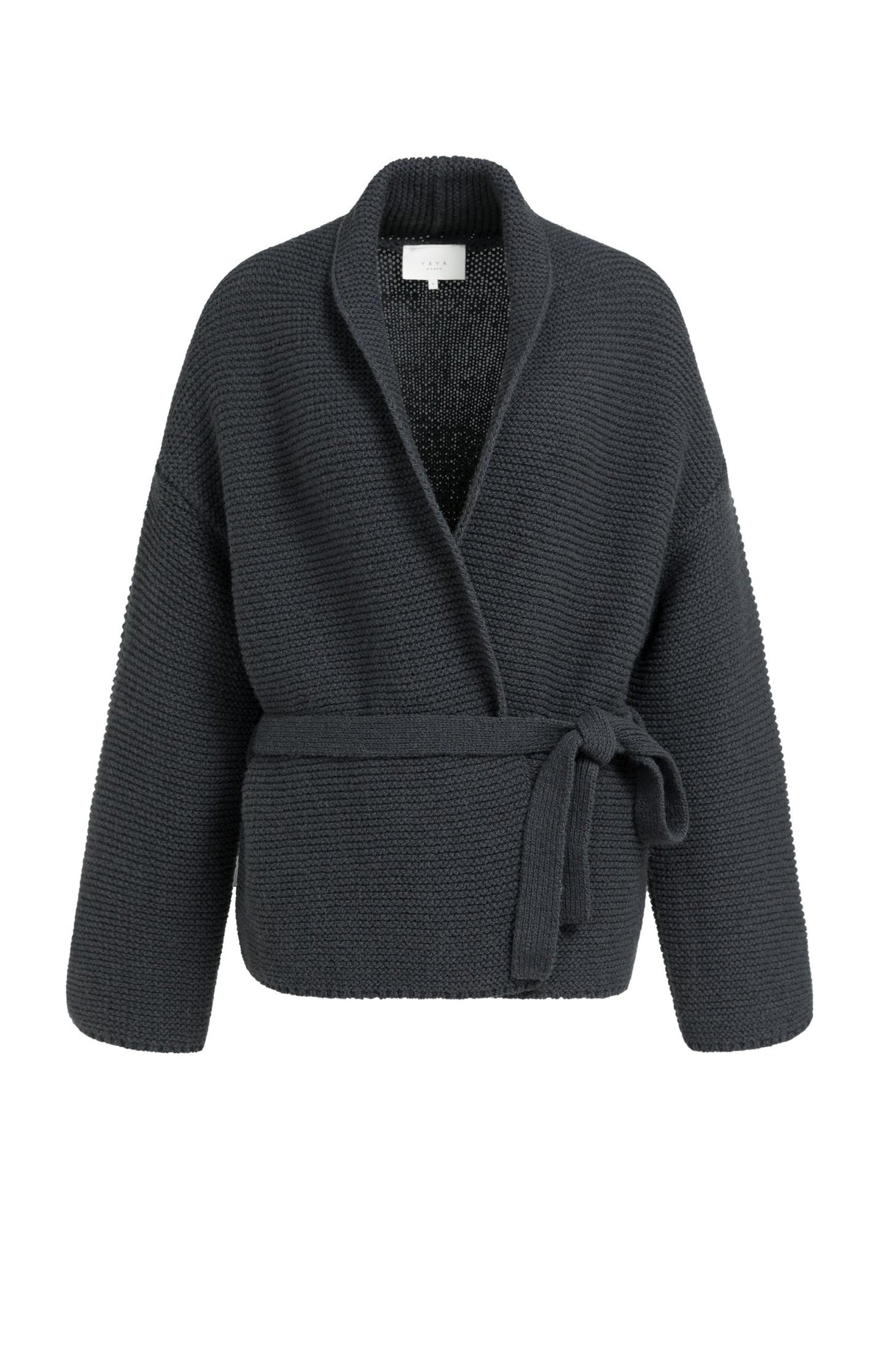 Knitted wrap cardigan with long sleeves - Type: product