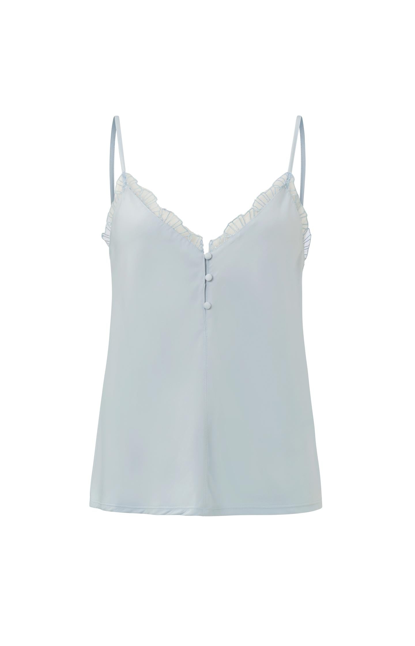 Lace singlet with V-neck and buttons in regular fit - Type: product