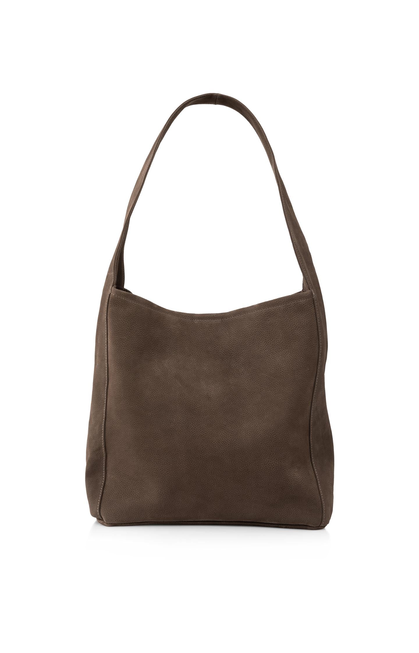 Large leather shoulder bag with adjustable strap - Type: product
