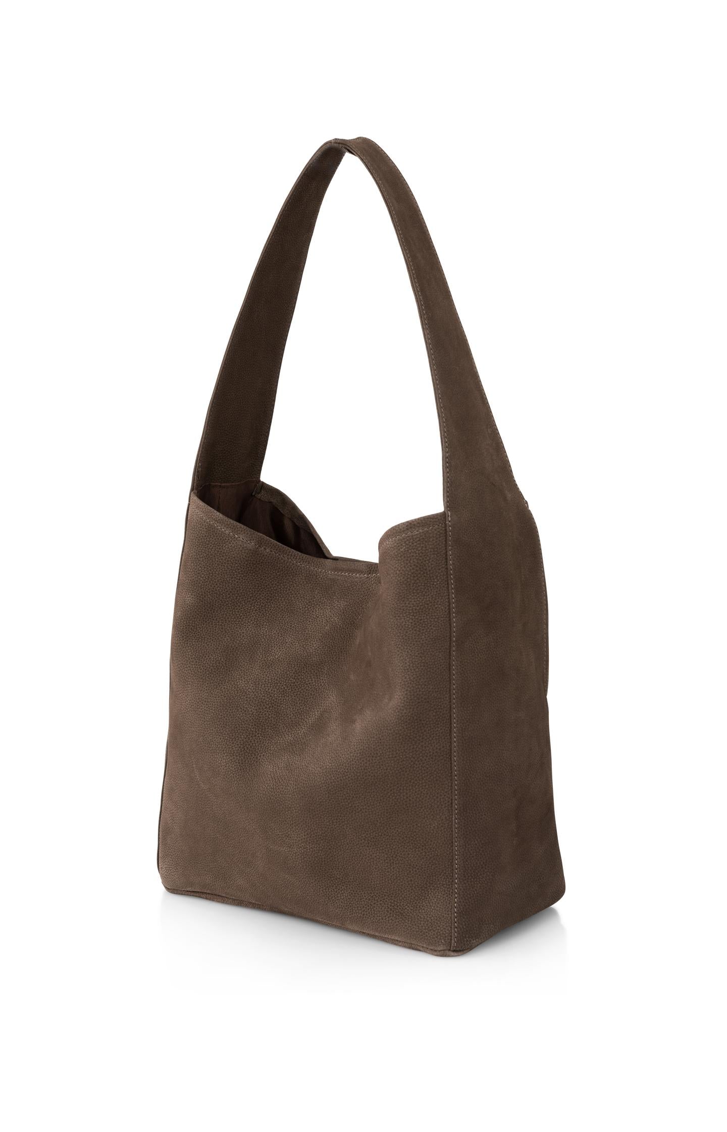 Large leather shoulder bag with adjustable strap