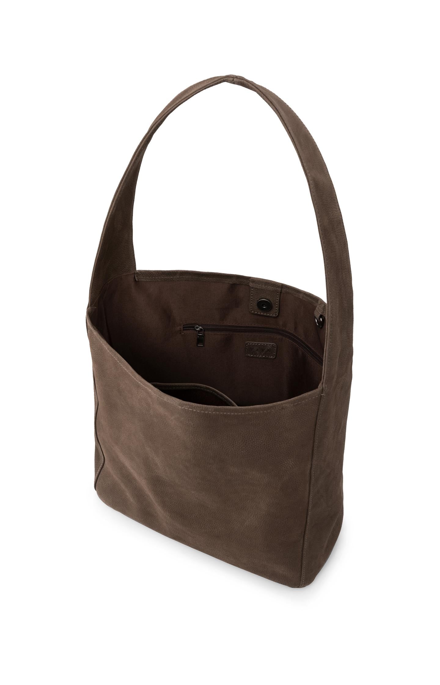 Large leather shoulder bag with adjustable strap